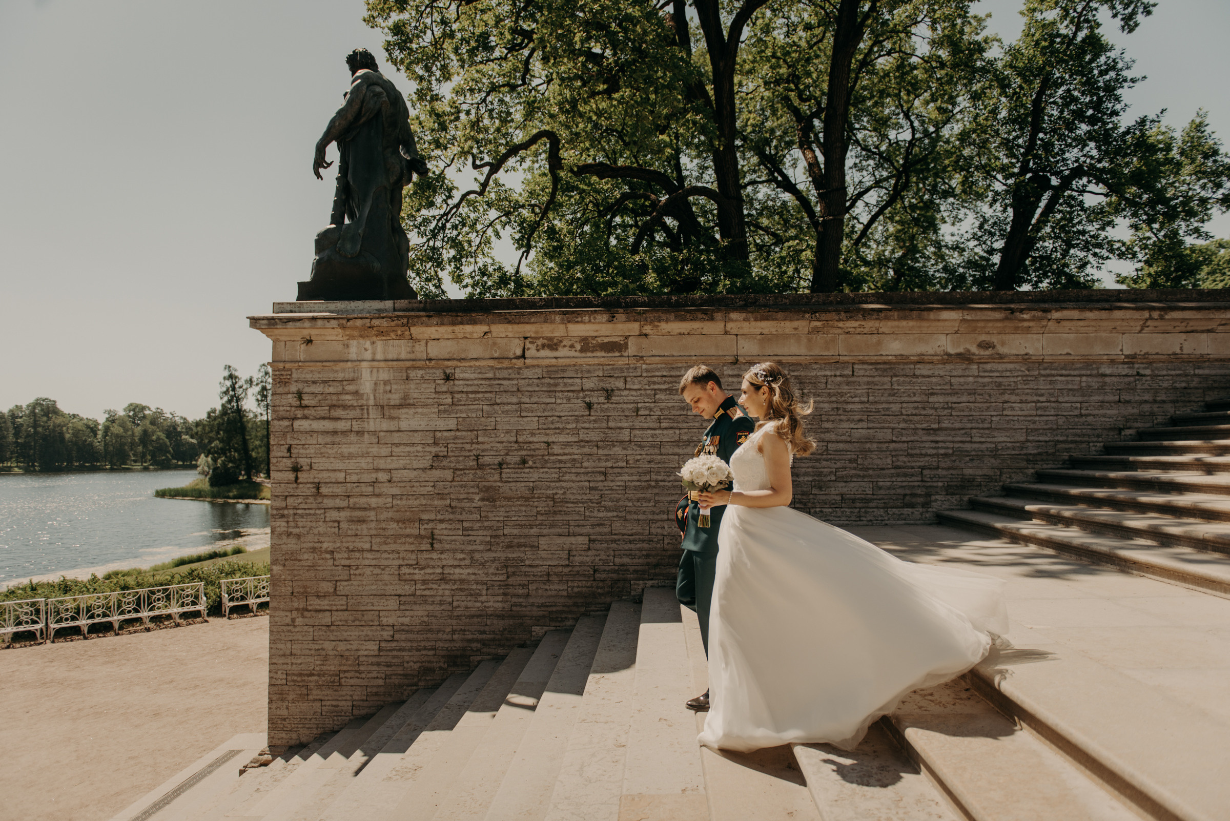 свадебная фотосессия в Екатерининском парке в Пушкине, фотограф на свадьбу