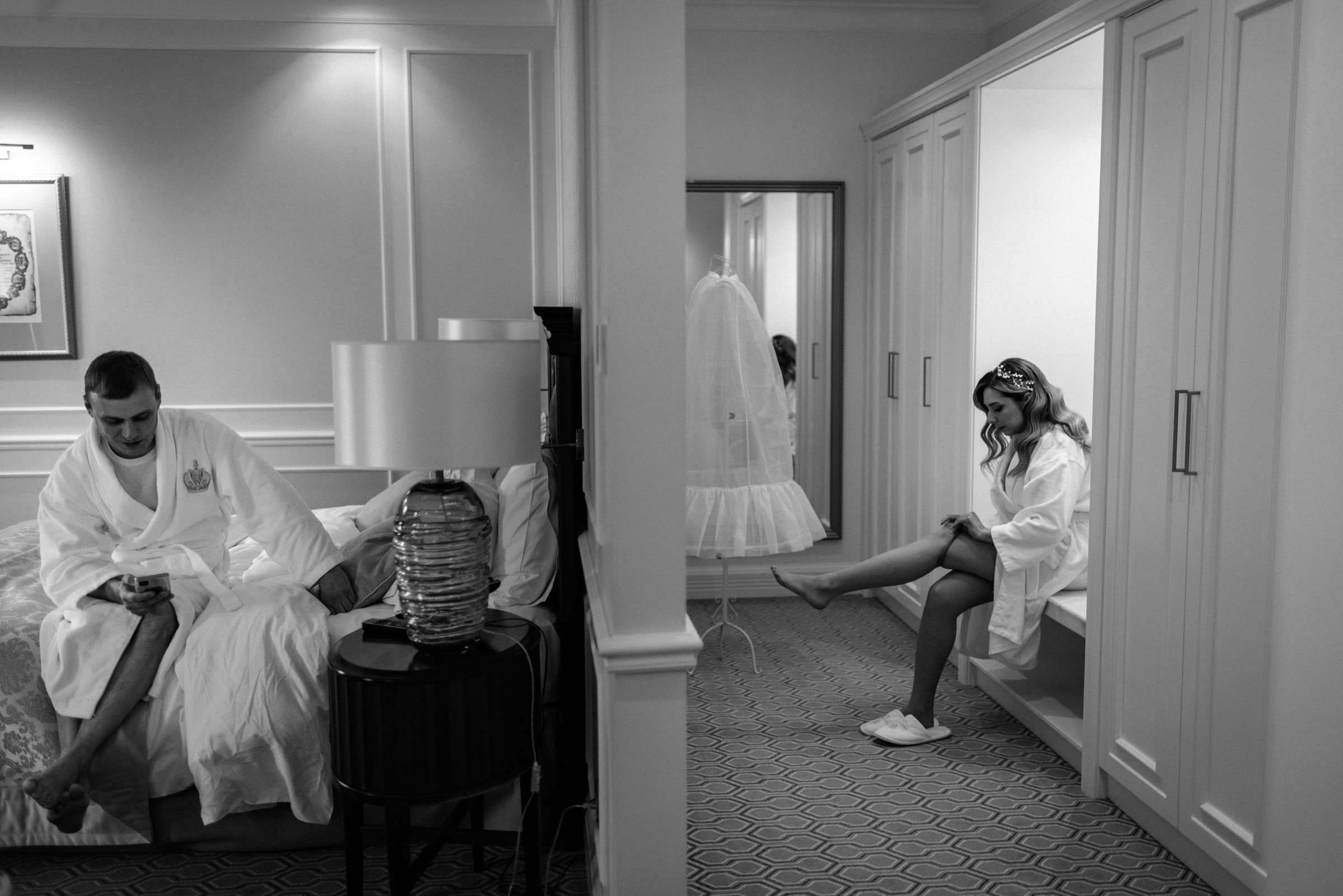 сборы жениха и невесты в отеле Tsar Palace