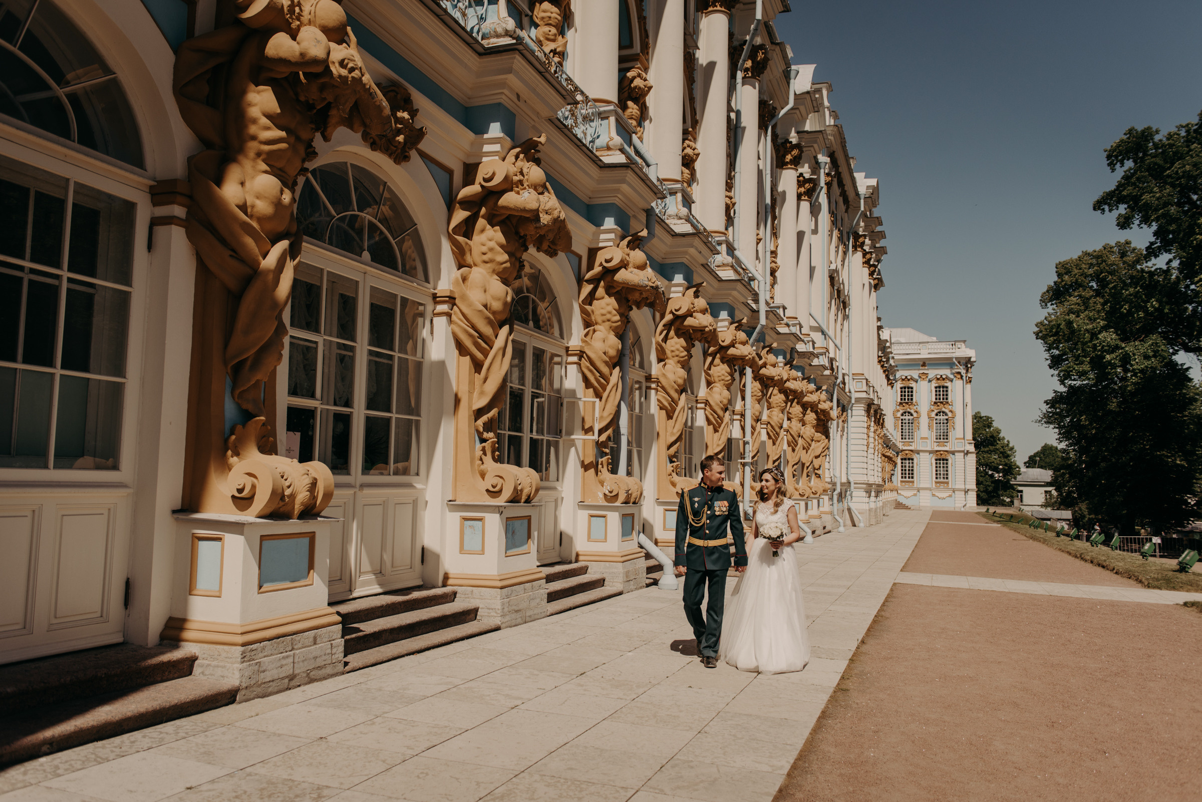 свадебная фотосессия в Екатерининском парке в Пушкине, фотограф на свадьбу