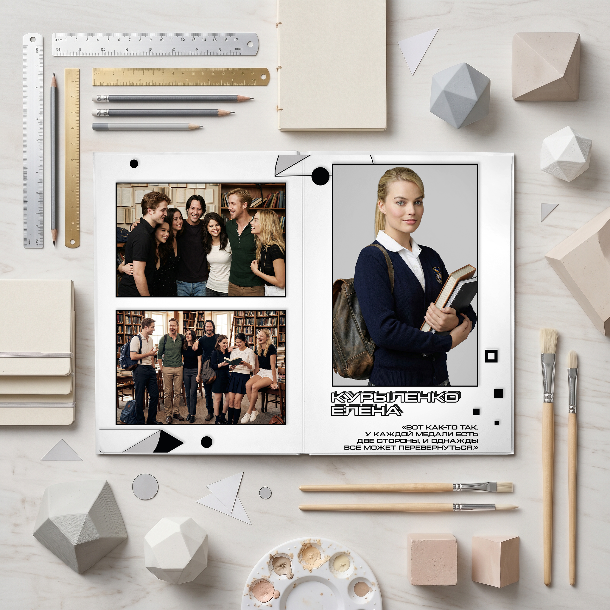 038 Geometric II. Дизайны, psd шаблоны школьных и выпускных альбомов и обложек