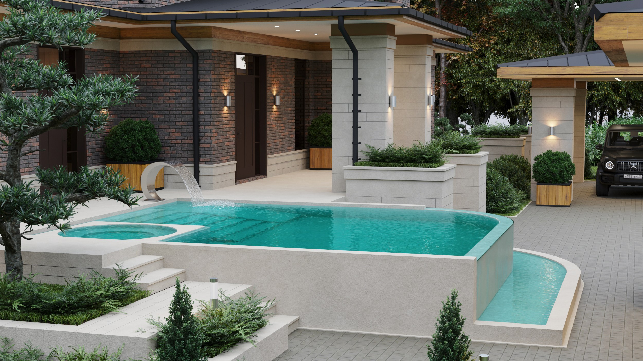 Классика Фрэнка Ллойда Райта без отхождений, комфортный и удобный дом площадью 297 кв.м в Анапском районе недалеко от моря. Архитектор Вера Каракезиди