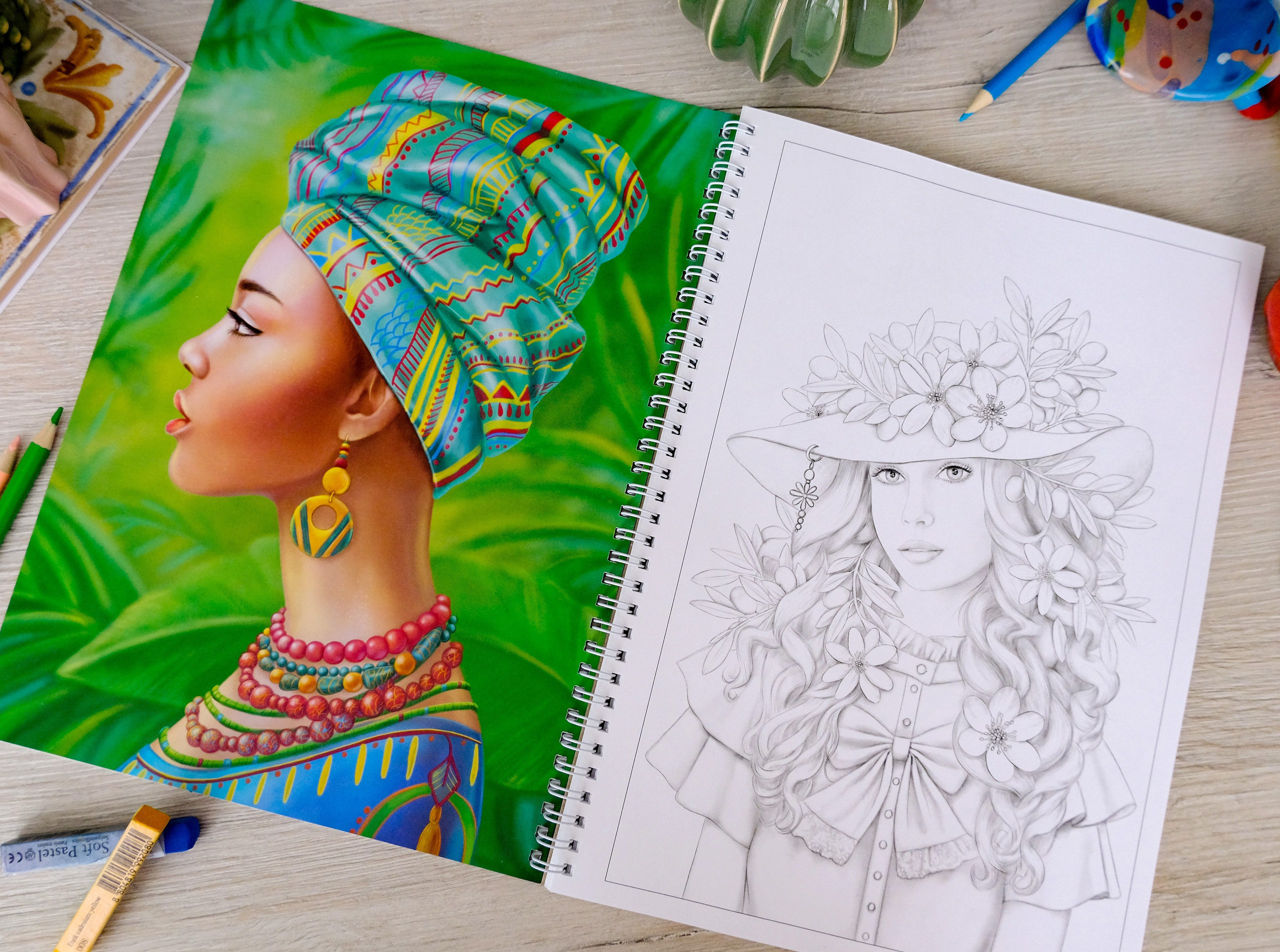 Elegant Beauties Авторская раскраска Алёны Лазаревой. Раскраски Алёны Лазаревой