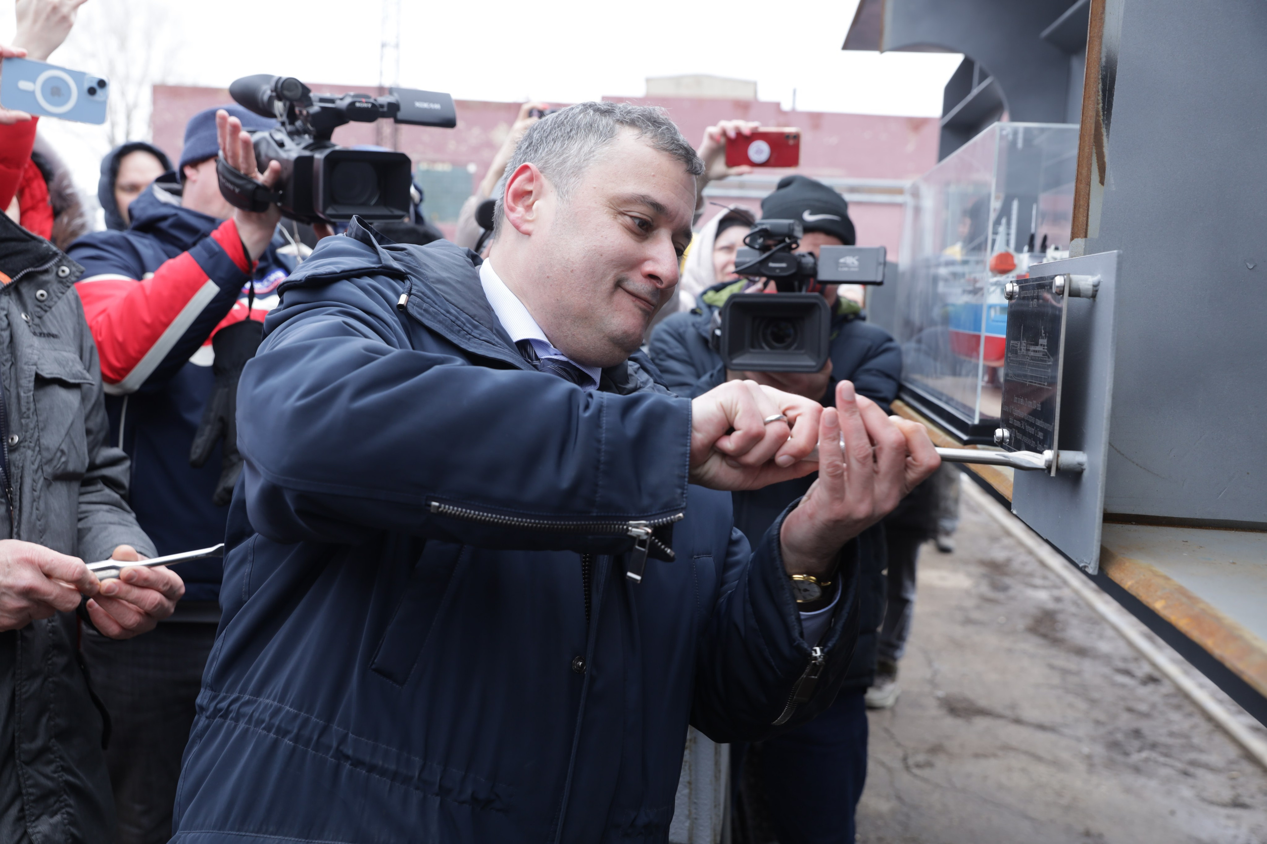 ЗАО нефтефлот Зимние фото + закаладка киля Судна. Фотограф в Самаре Максим Тырин