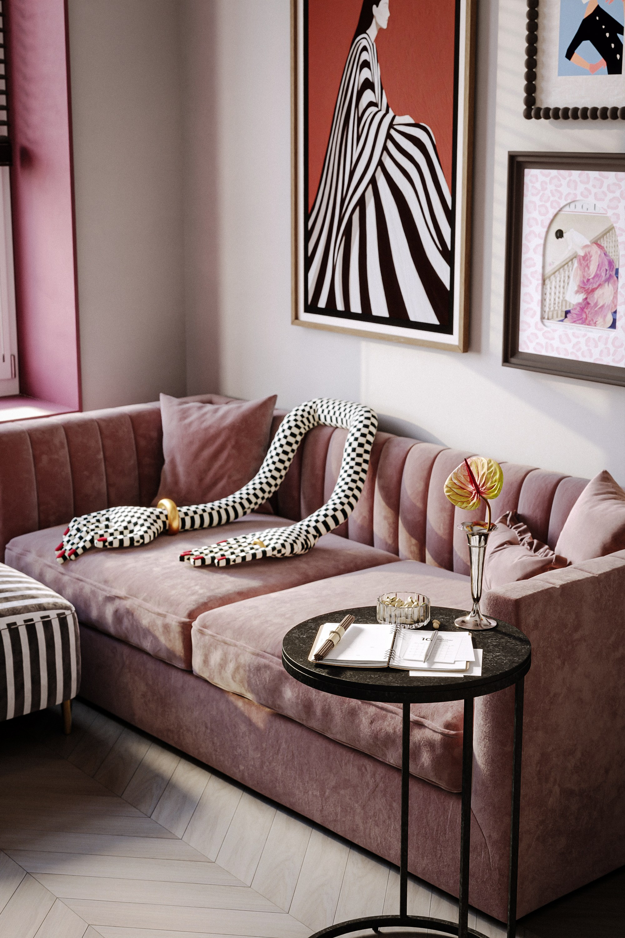 Яркая квартира. Stone Alina Интерьерная визуализация