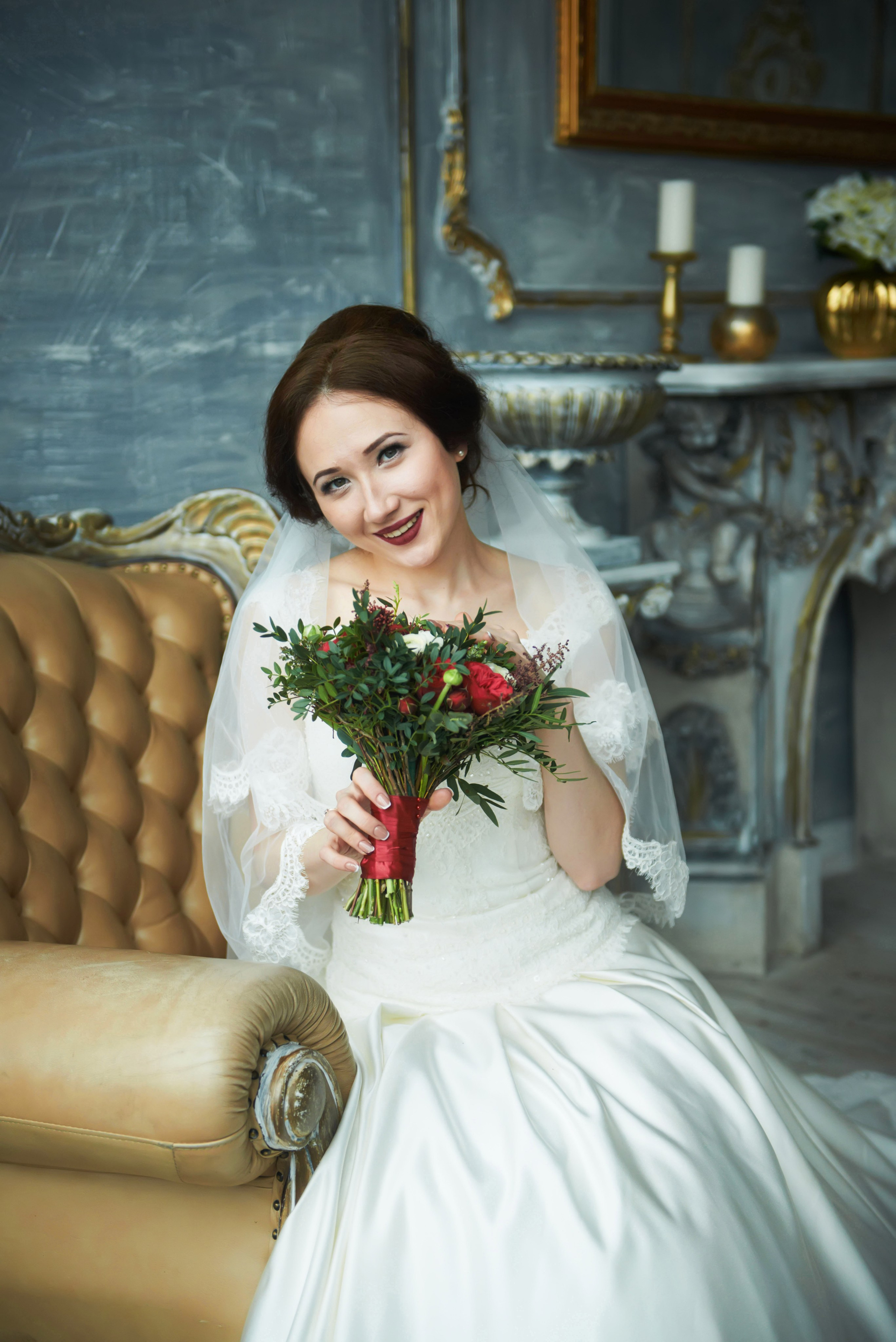 Индира и Дмитрий (свадебная фотосессия в Ботаническом саду и в фотостудии). Портретный, семейный и свадебный фотограф в Санкт-Петербурге и в Пушкине Ширяев Денис