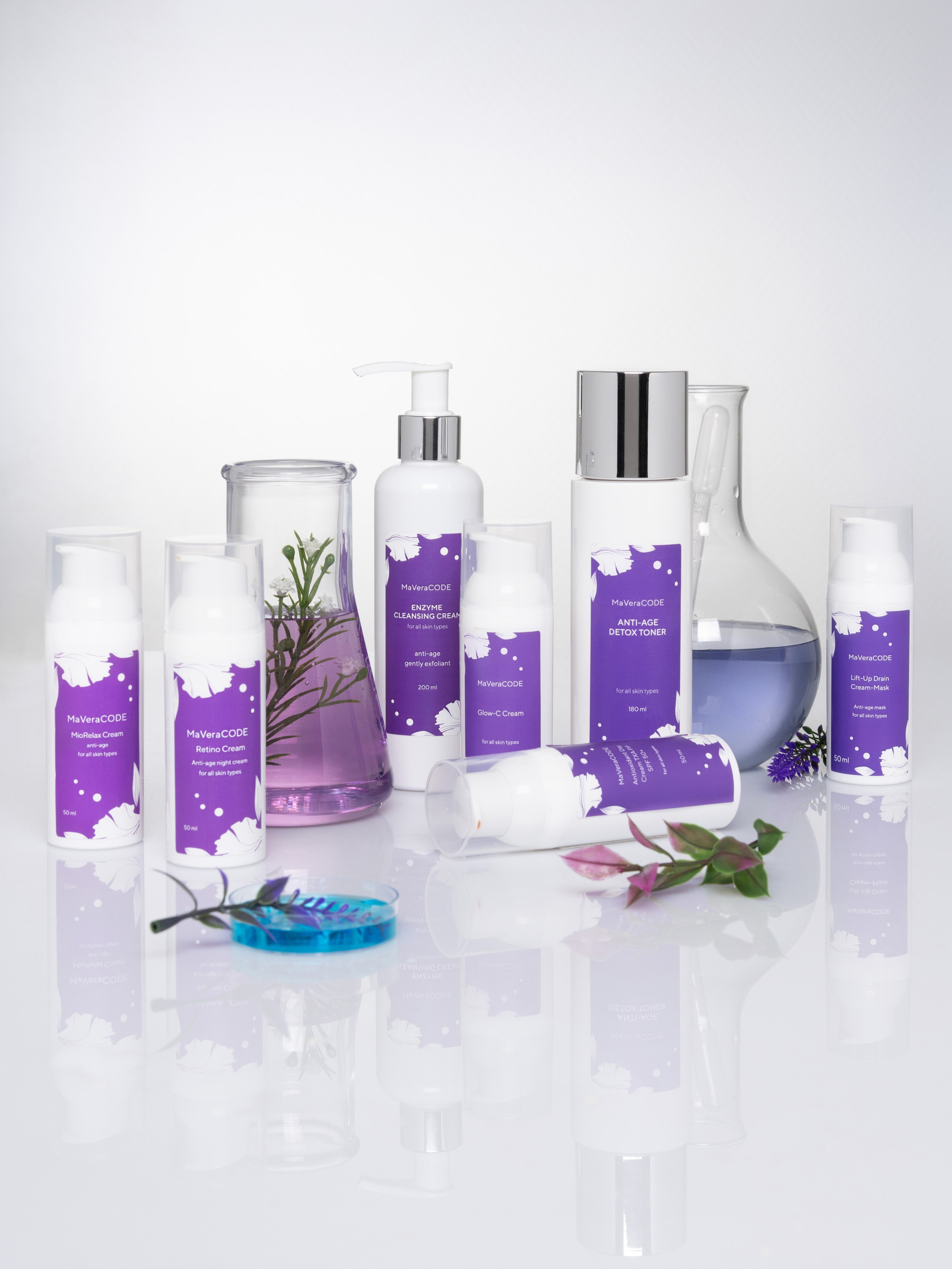 Косметика с элементами научного эксперимента | Съемка для бьюти-блога