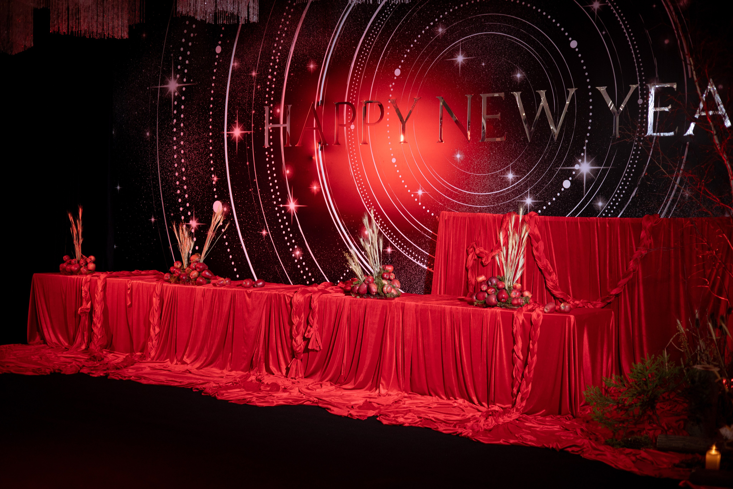 Новогодний корпоратив в фольклорном стиле. Особняк Лемана. Оформление свадеб, декор свадеб Вера Маркова, Москва