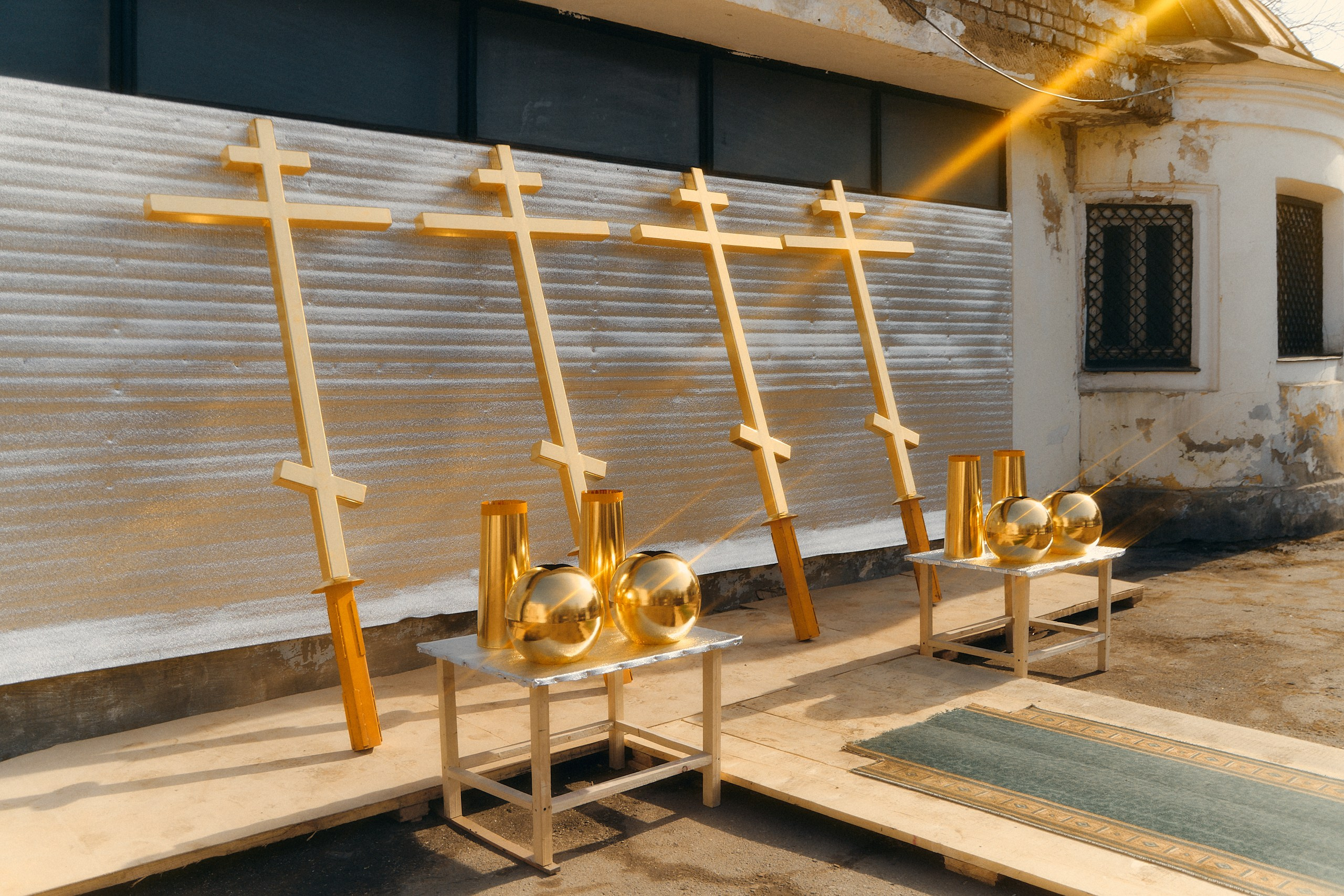 Освящены четыре накупольных креста для Георгиевской церкви в Торжке