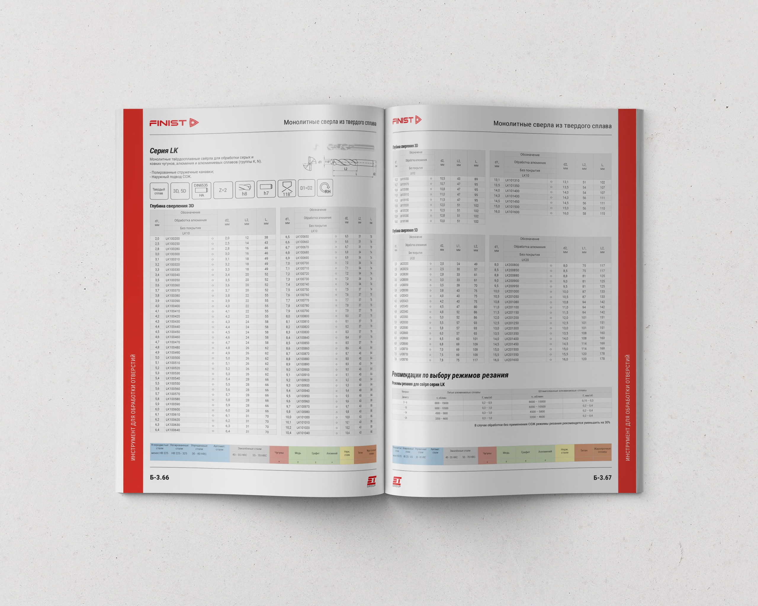 верстка внутреннего блока каталога продукции для поставщика металлорежущего инструмента