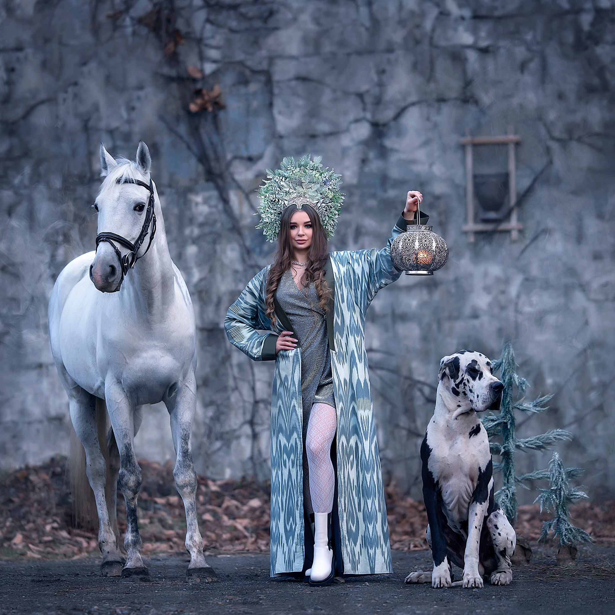 Женский портрет с лошадью. Фотограф Кочнова Диана город Владивосток