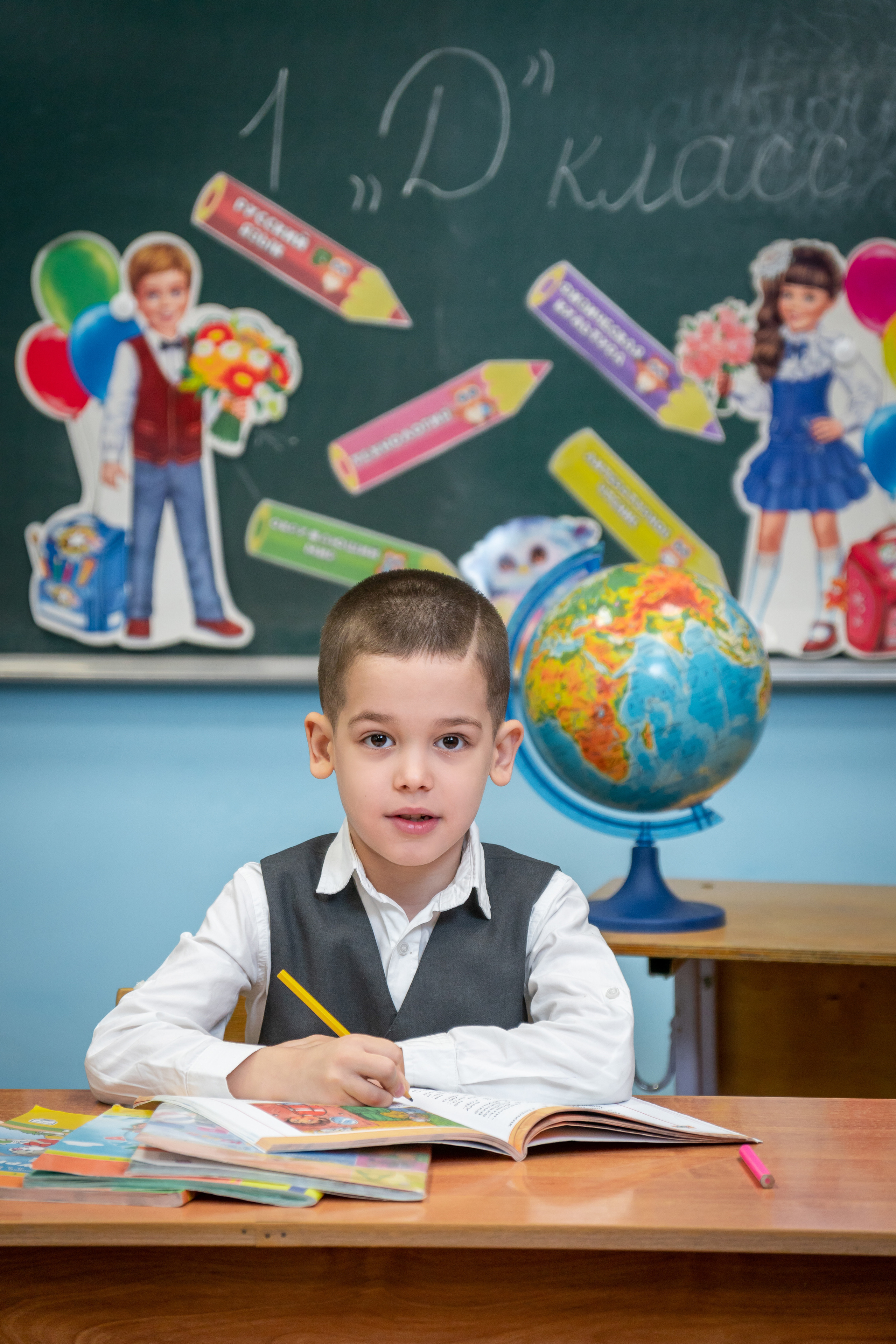 Школьная съёмка первоклашки. Фотограф в Краснодаре и Краснодарском крае Елена Быкова