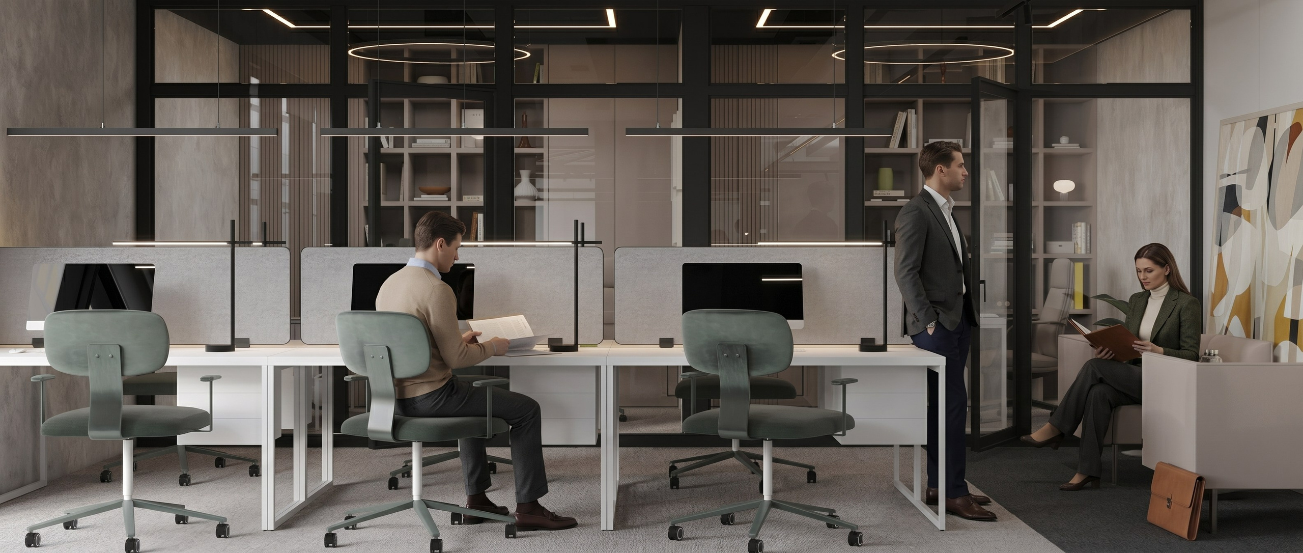 Офис 234 м². Ксения. 3D‑визуализатор