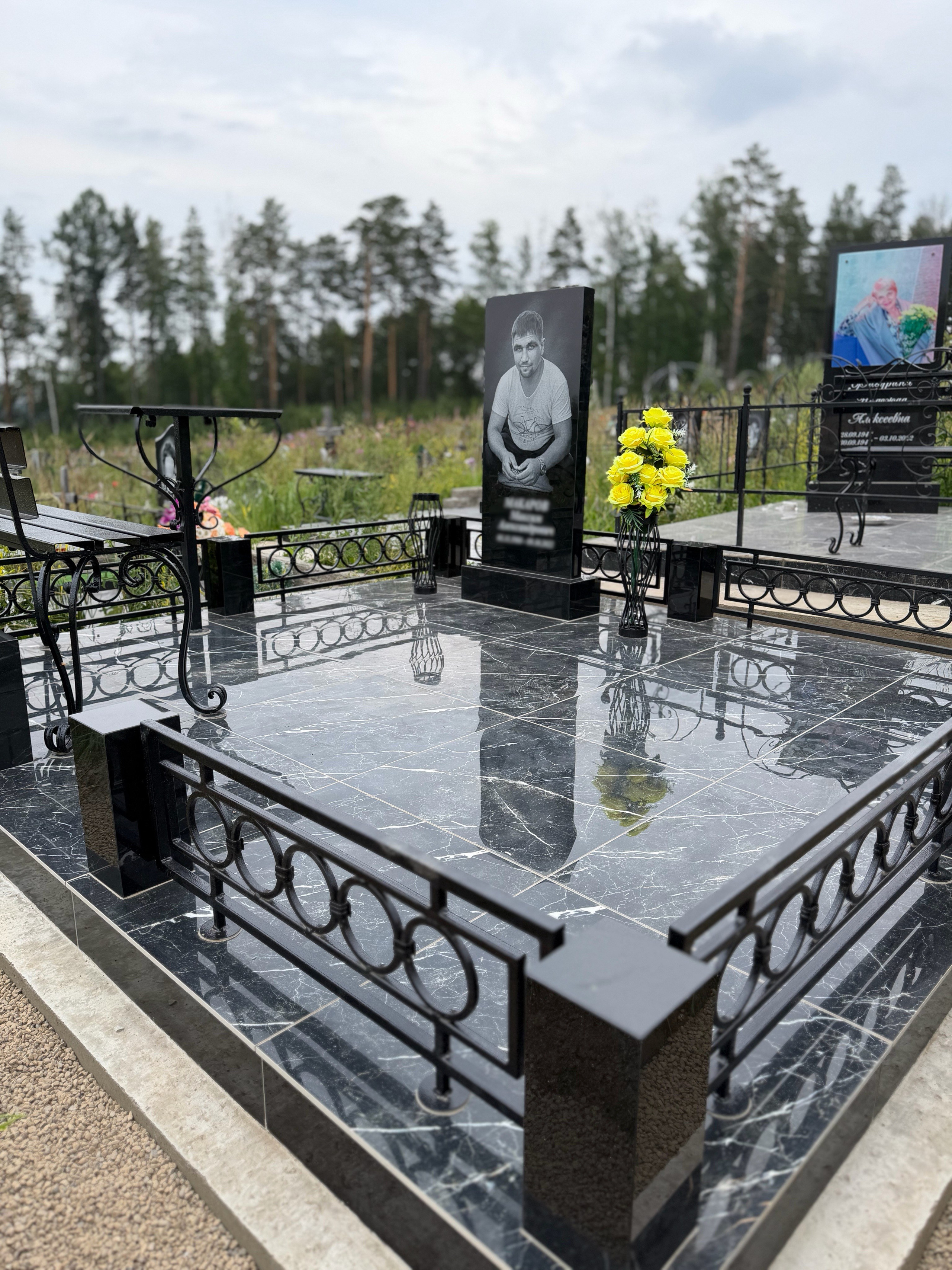 Благоустройство (наши работы). ГРАНИТ26 Ритуальные услуги Железногорск. Благоустройство могил, продажа памятников