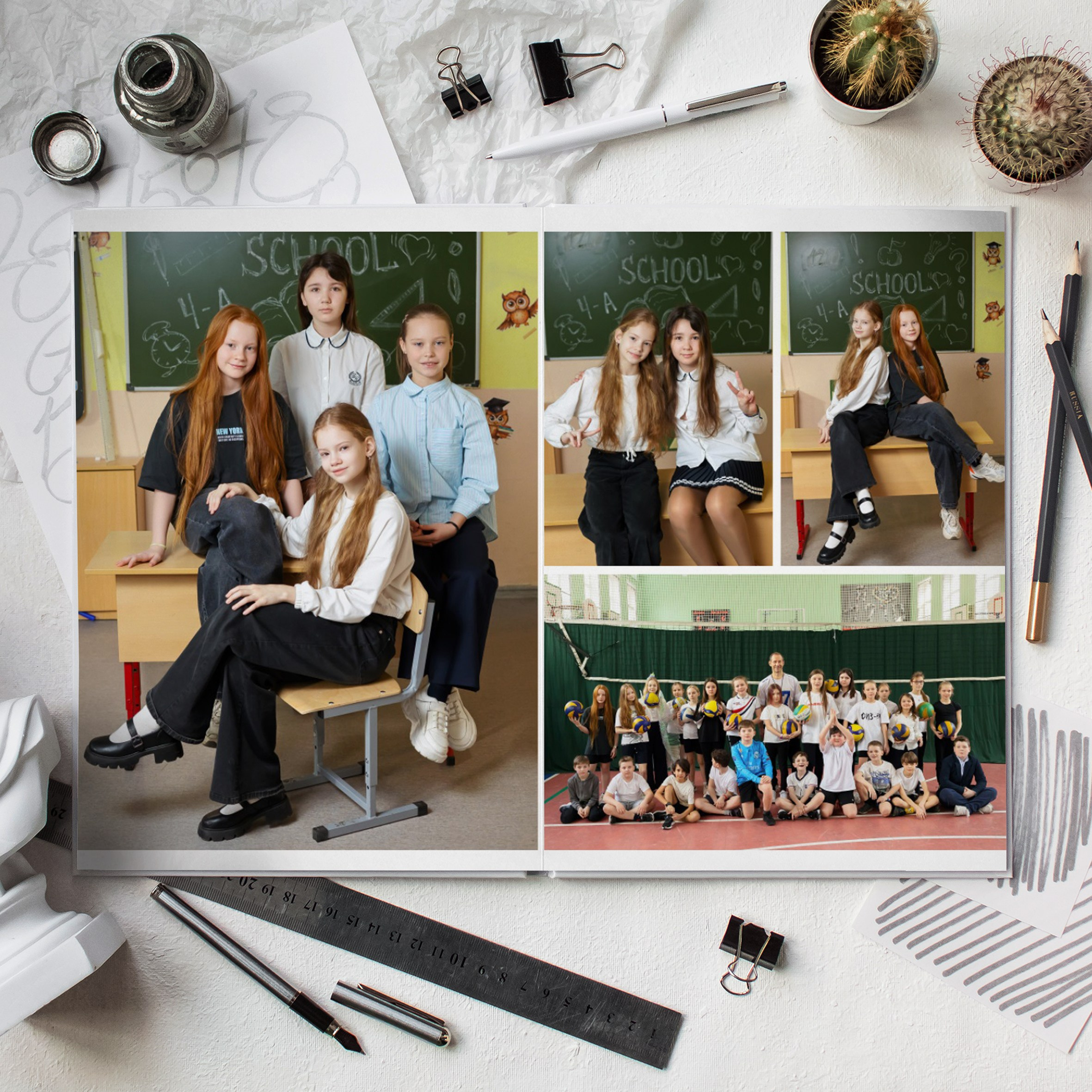 Примеры альбомов в начальную школу. Фотограф г. Москва Олеся Пантелеева