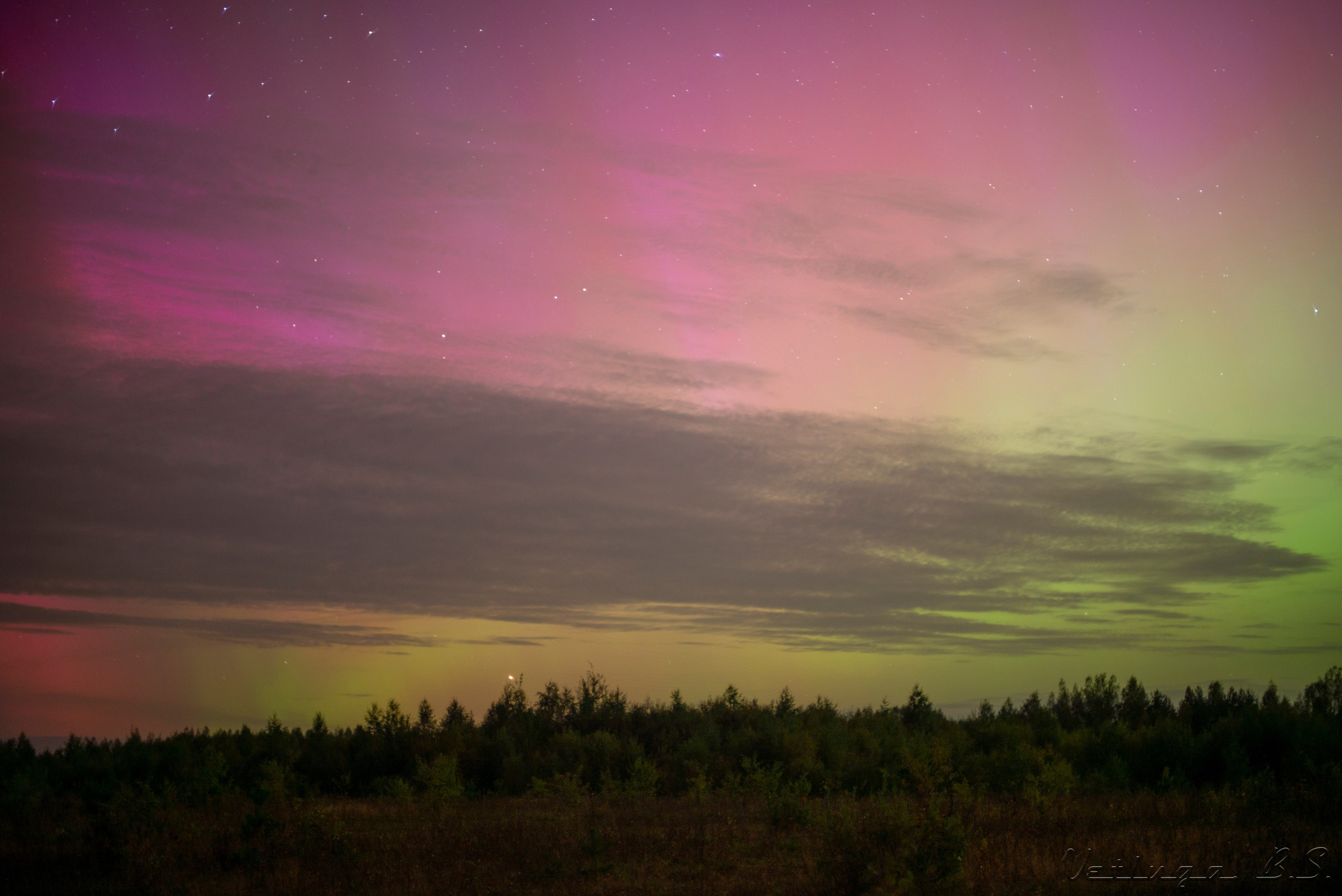 Северное сияние. Фотограф в Ветлуге Сергей Белов (VETLUGA B.S.)