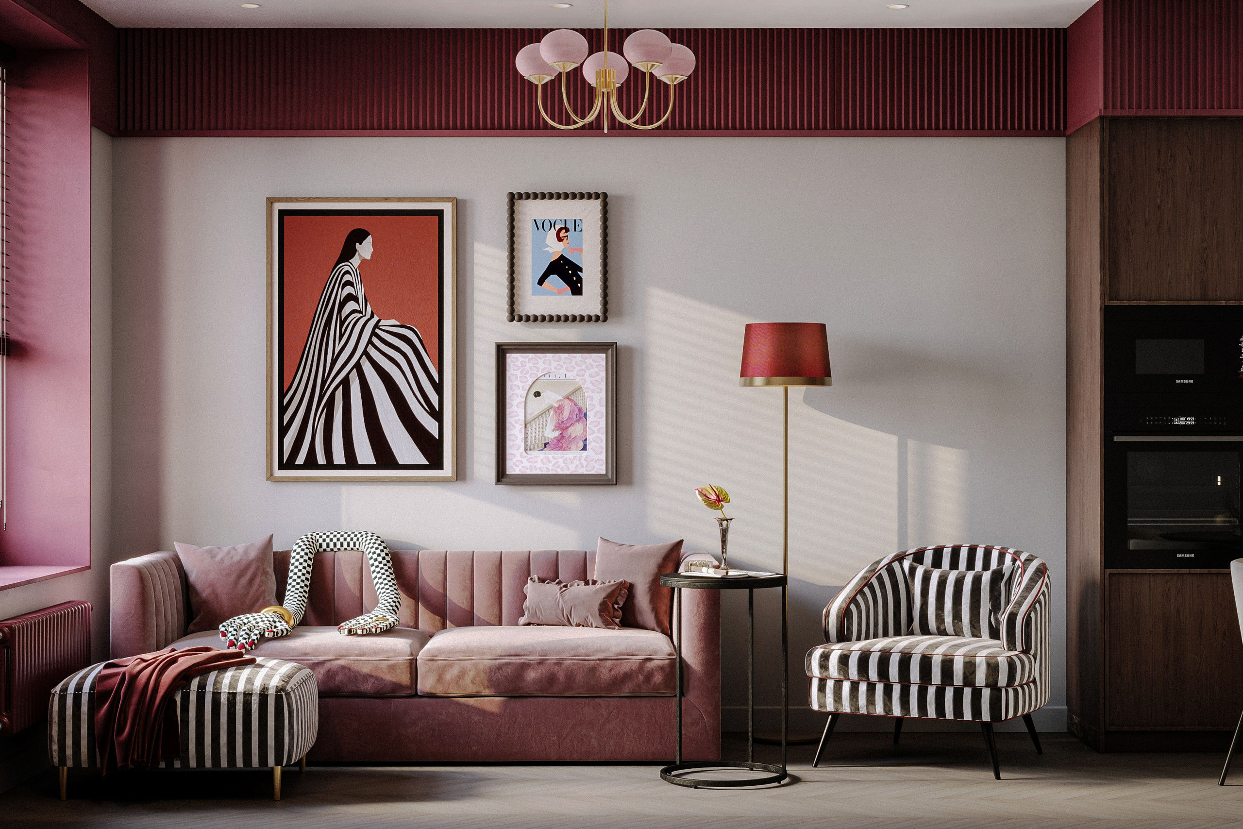 Яркая квартира. Stone Alina Интерьерная визуализация