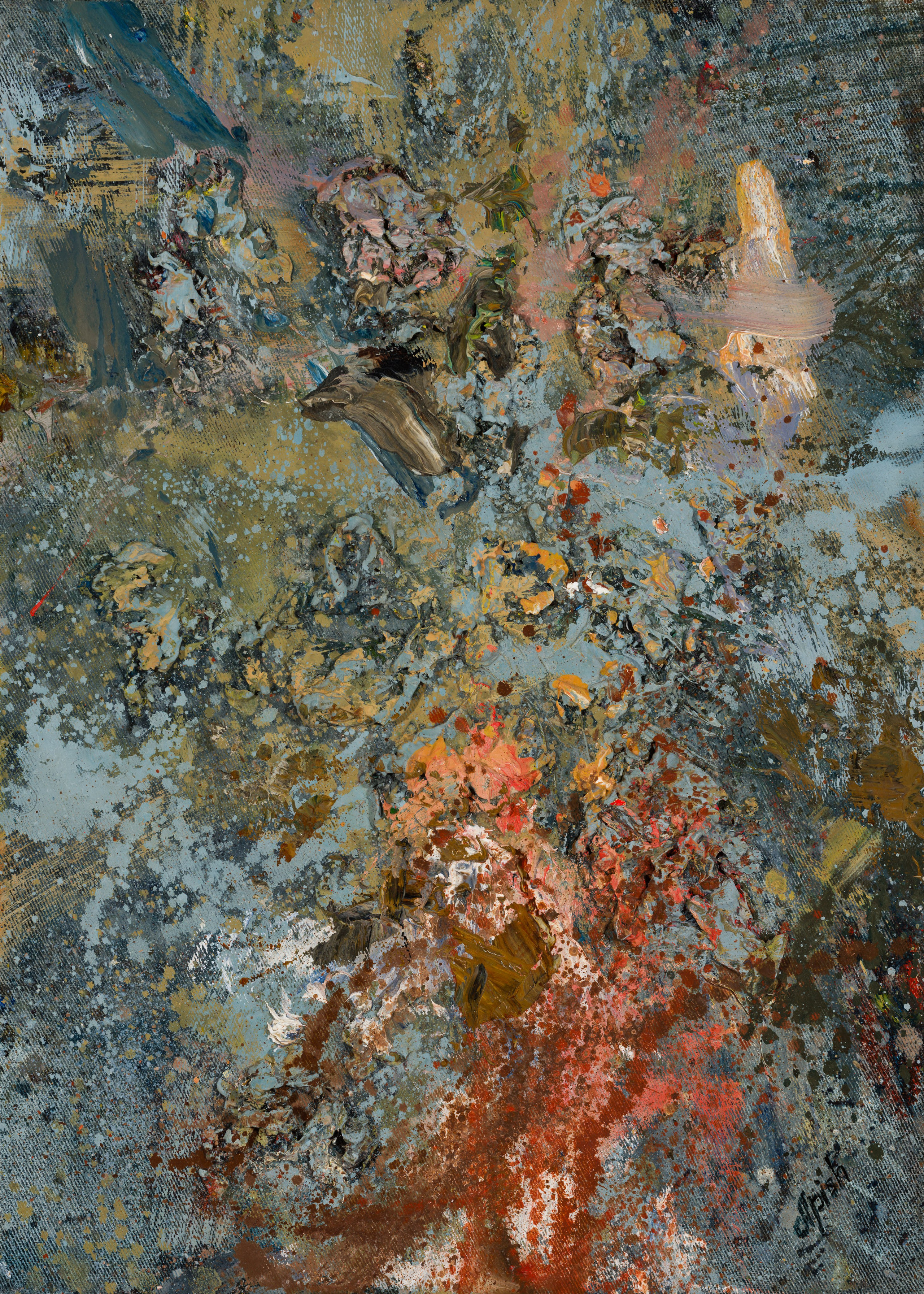 «Комплексный импульс 5» - художник Алексей Апиш (холст, масло, 35x25 см, 2025)