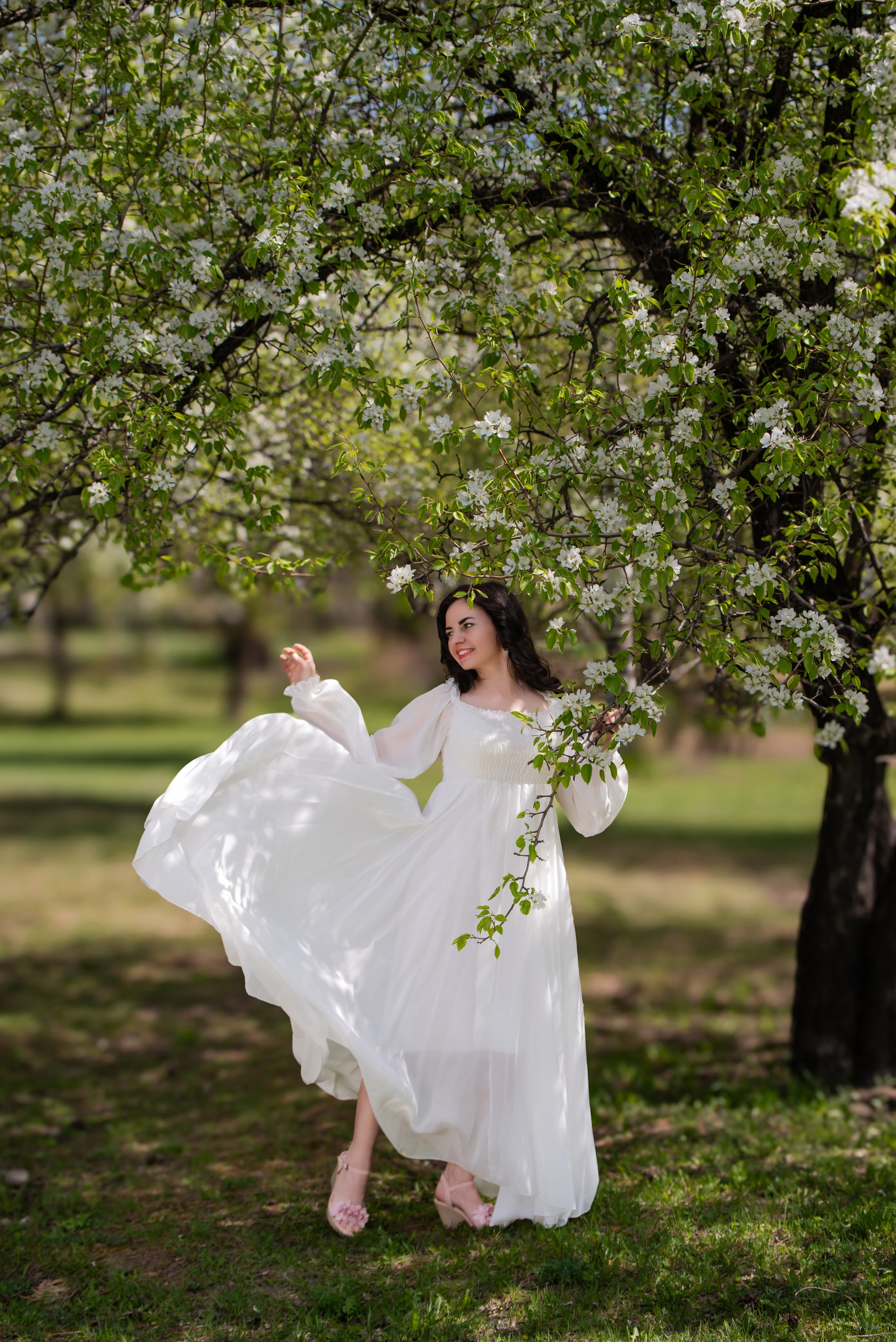 Белое воздушное шифоновое платье на резинке. Ольга Ли свадебный семейный фотограф Иркутск