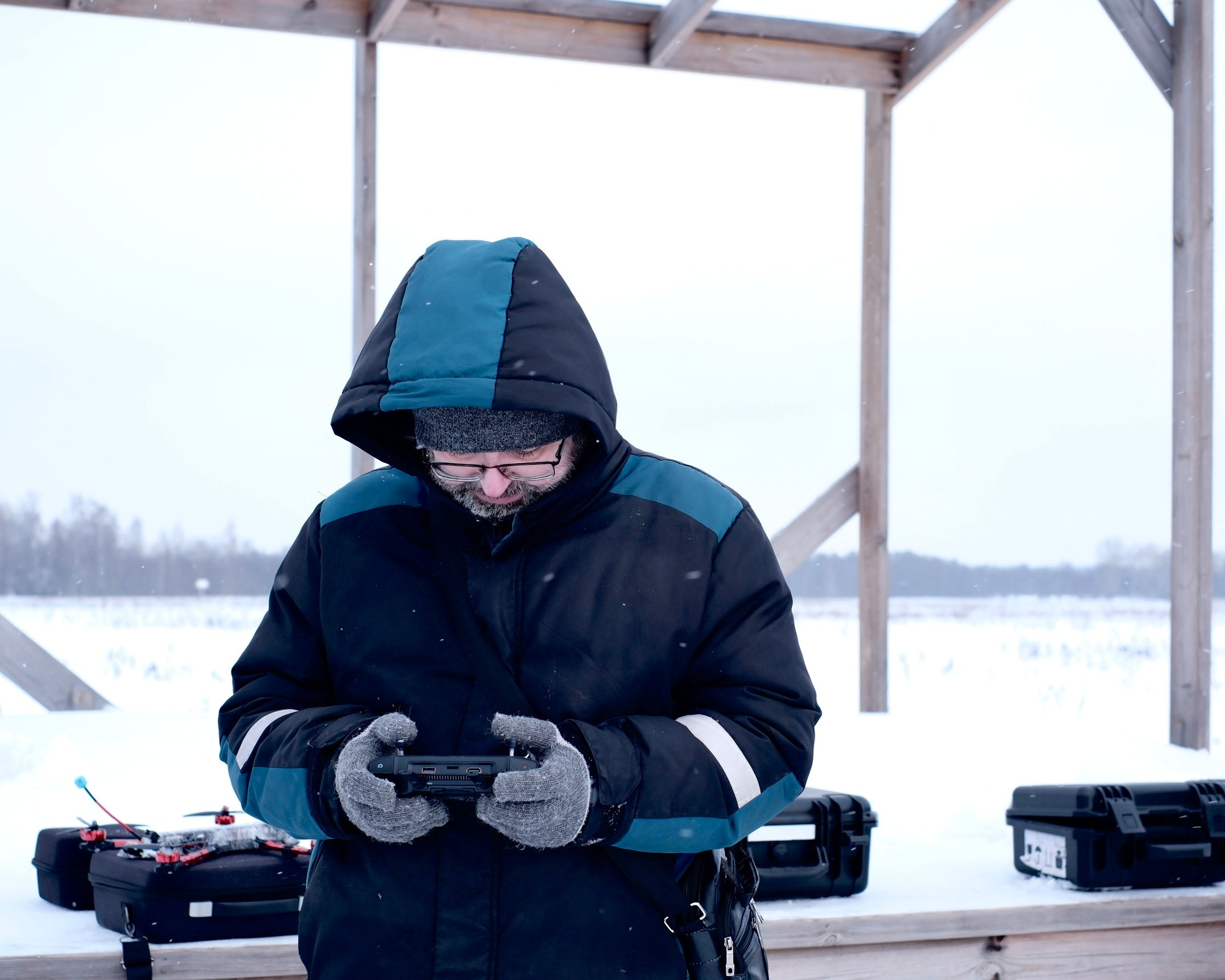 Репортаж с тренировки полетов БПЛА. Репортаж с возложения цветов 23.02.2023