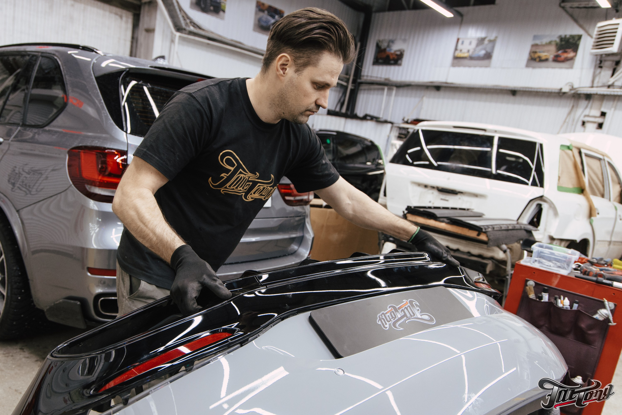 Mercedes SL63 amg классический карбон глянцевых элементов кузова. DeLorein