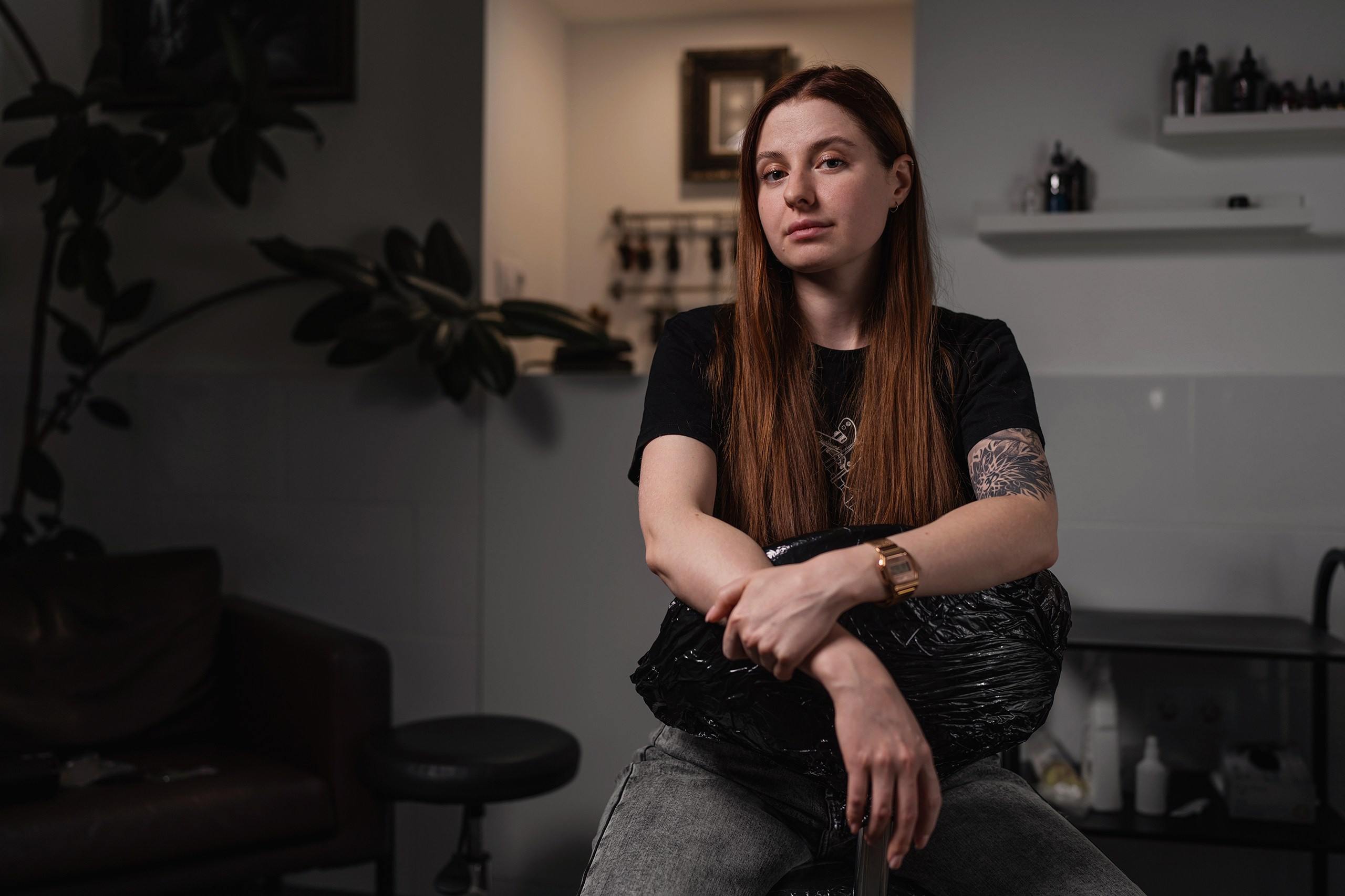 женский портрет тату мастер