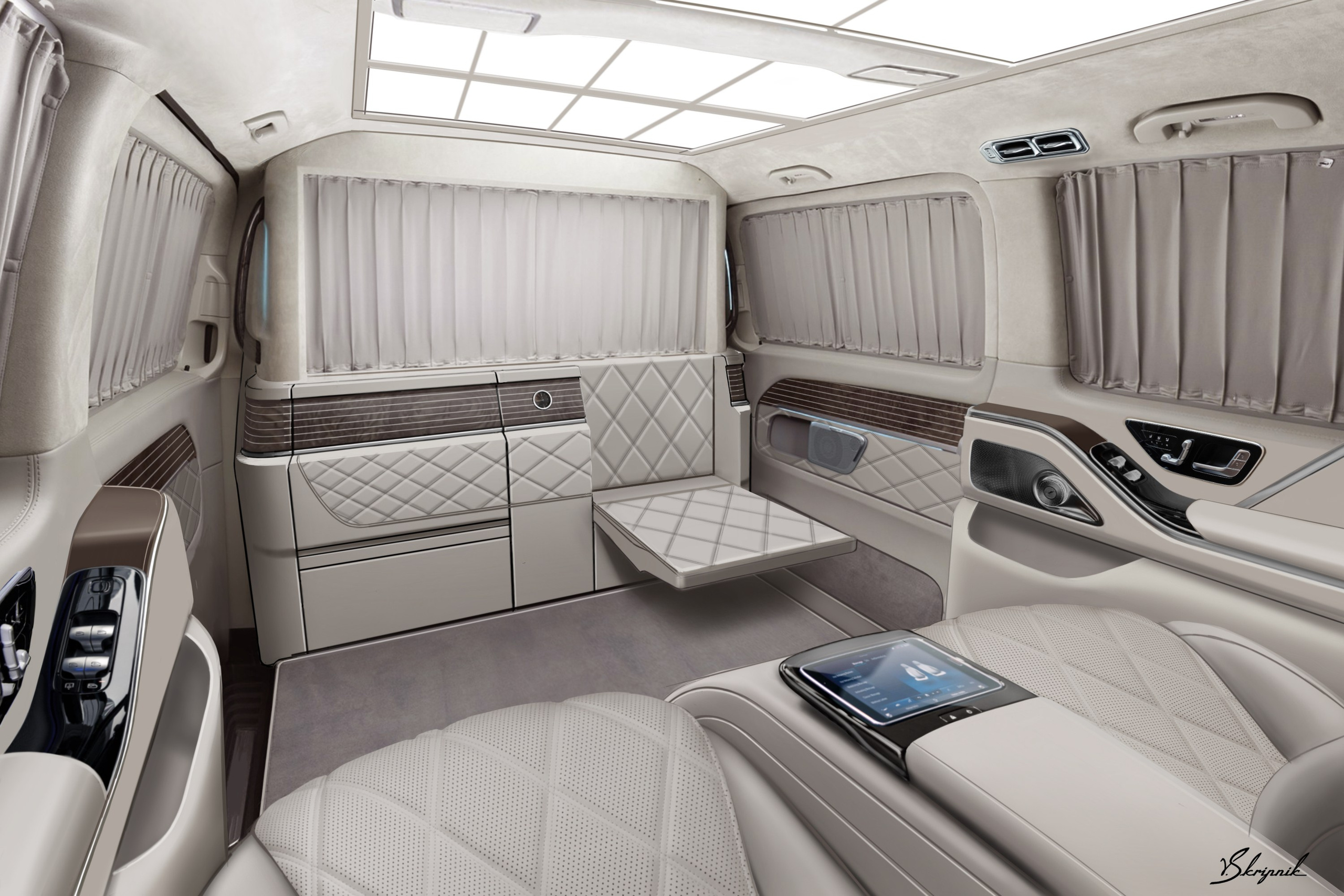 Дизайн мобильного офиса Mercedes V-class. Design Yachts and Cars