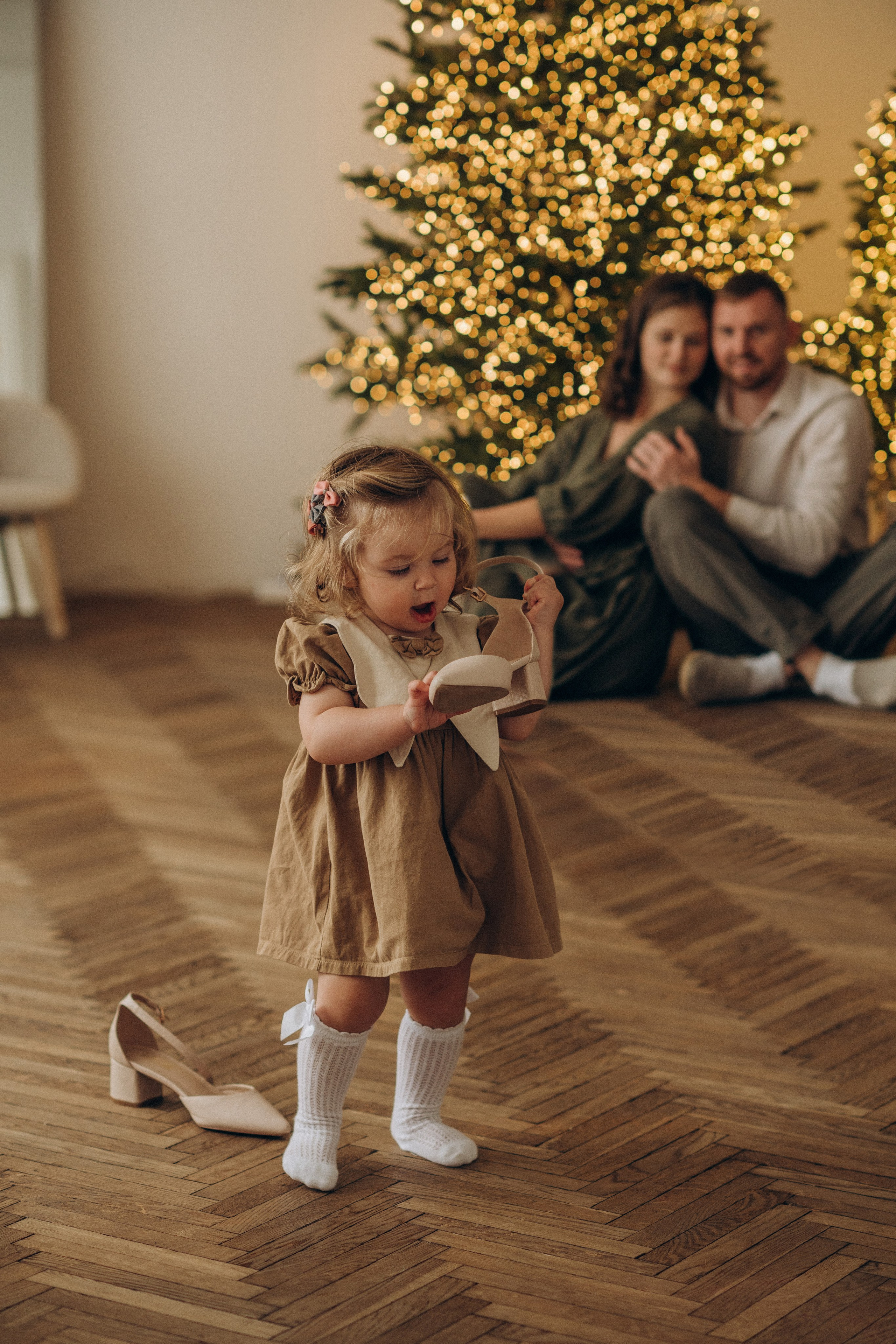 Семейная новогодняя фотосессия в студии. Семейный фотограф в Домодедово и Москве Елена Пичугина