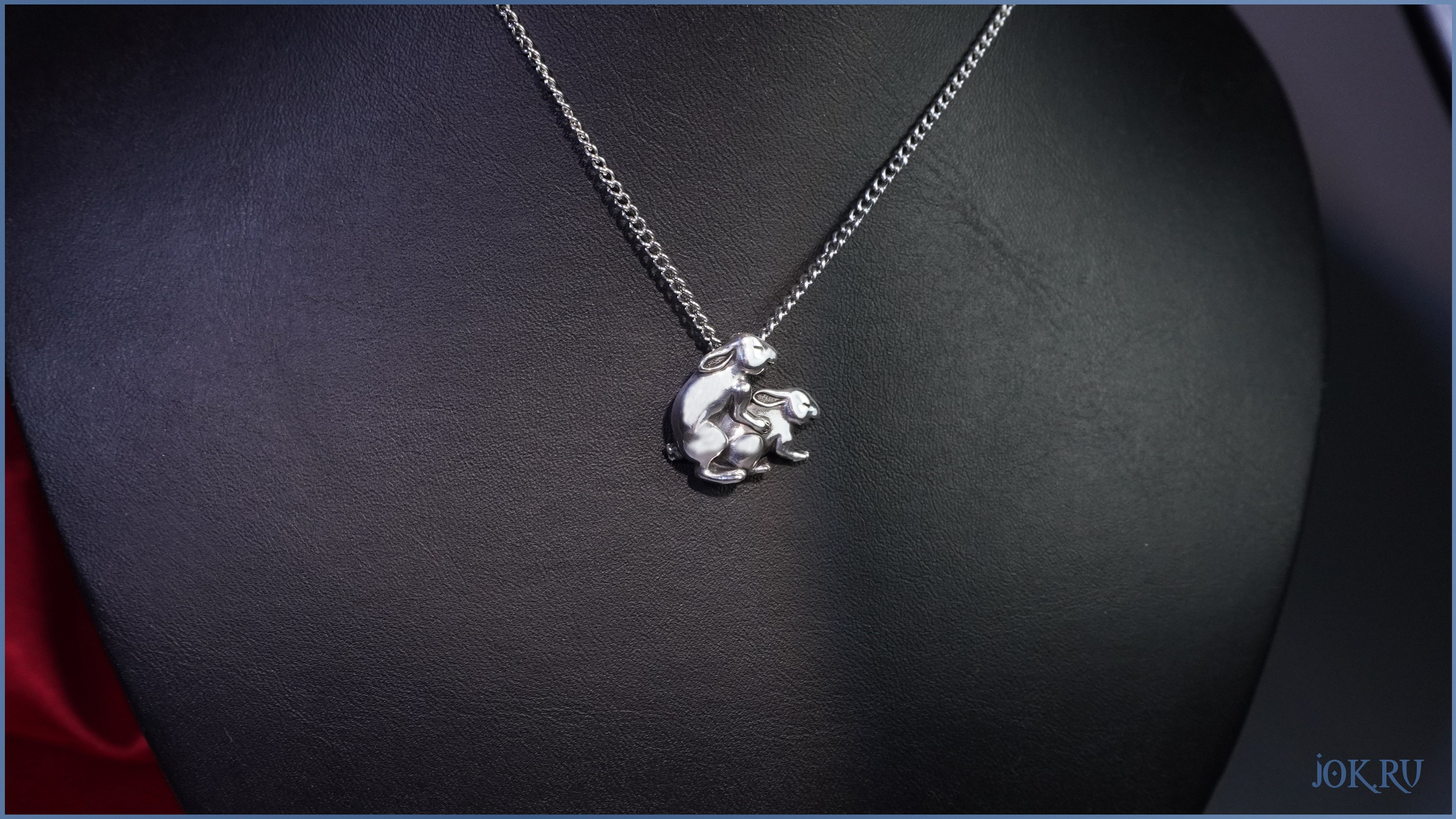 Украшение кулон с кроликами купите подарок женщине талисман в Joker-Studio