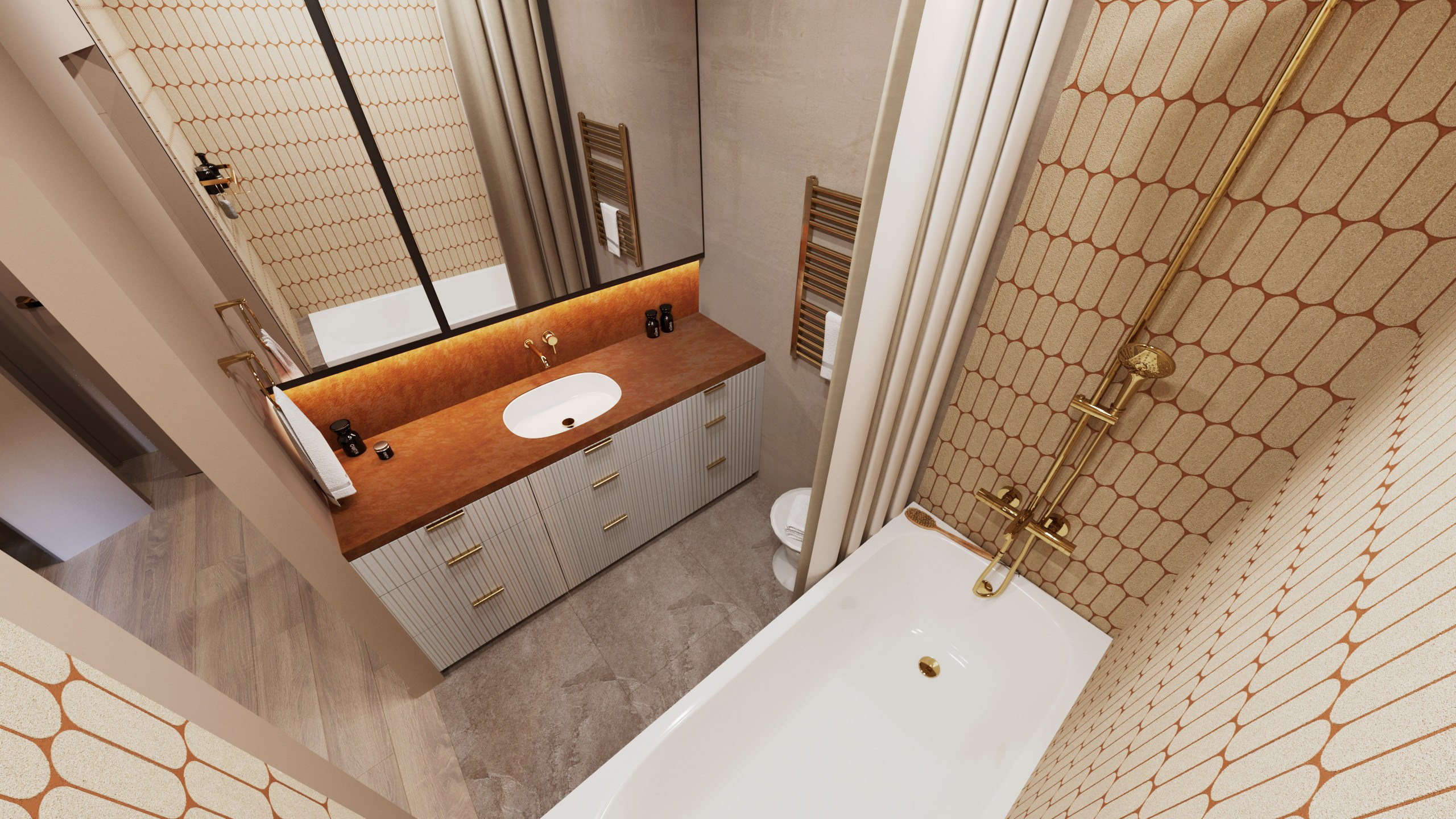 Терракотовый интерьер в Красноярске. Интерьерный дизайнер и художник. Локация в г. Екатеринбурге беру проекты в разных странах