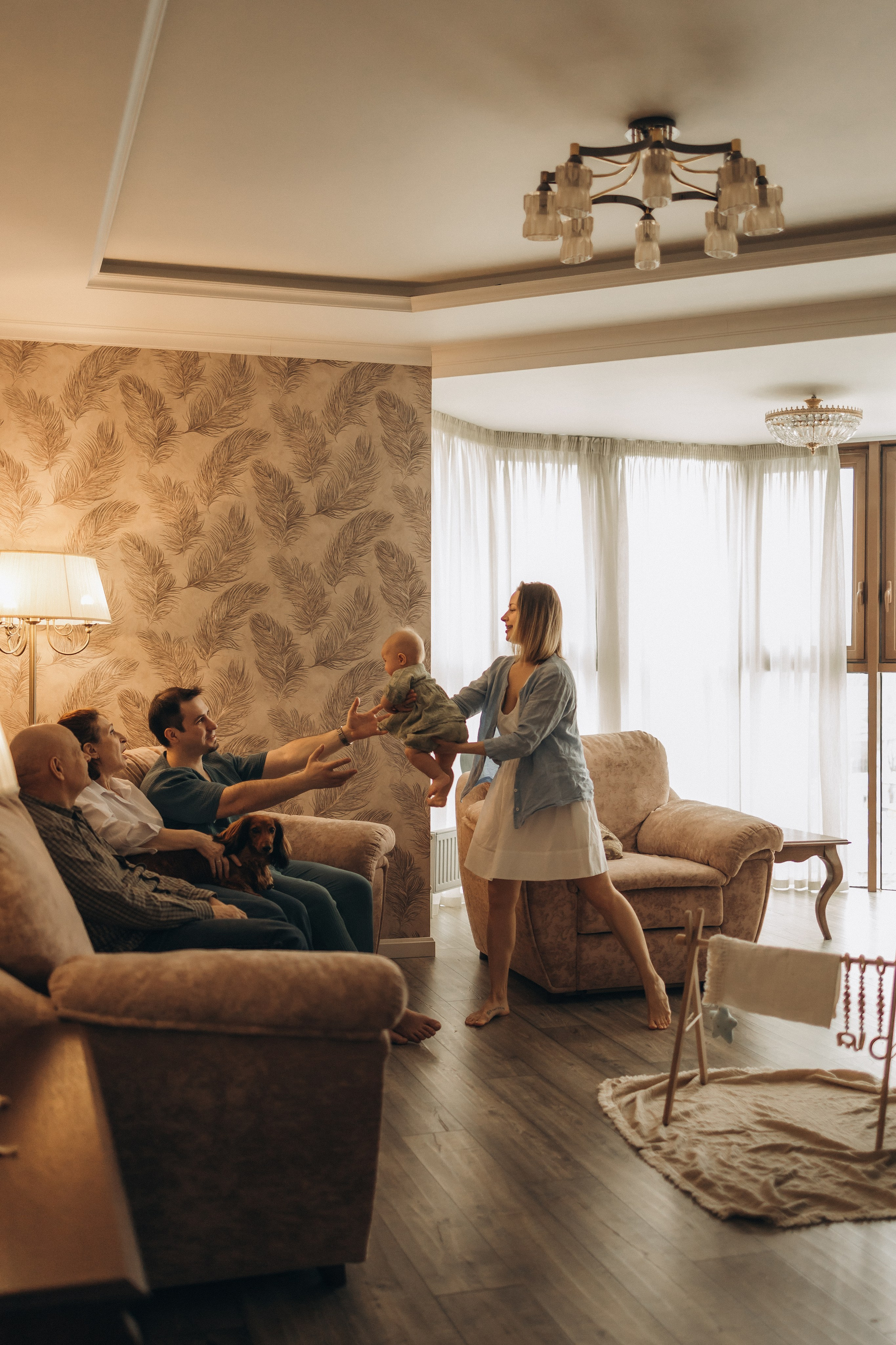 Полина, Максим и малышка Нина. Семейный, домашний, ньюборн фотограф Москва Цветкова Елизавета