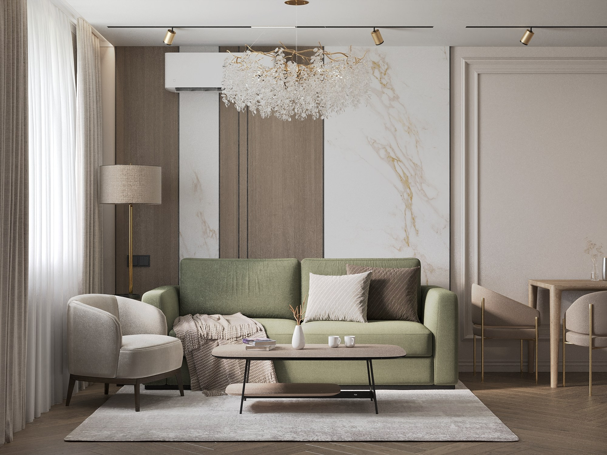 Г. Екатеренбург, ЖК Северное сияние 98 м². БК студия дизайна интерьера