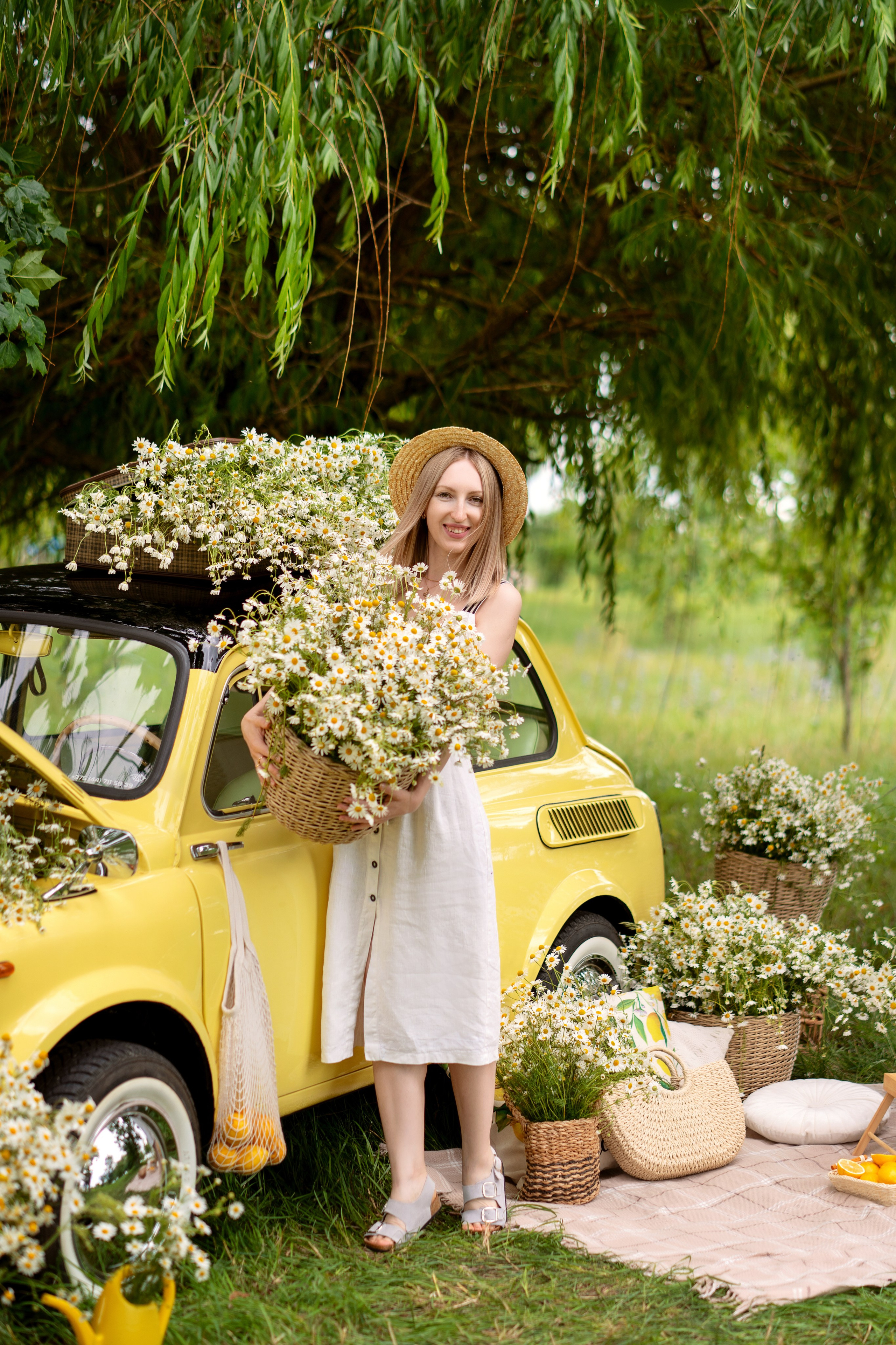 Фотодень Машина с ромашками. Семейный и свадебный фотограф Минск, Беларусь Анна Орловская