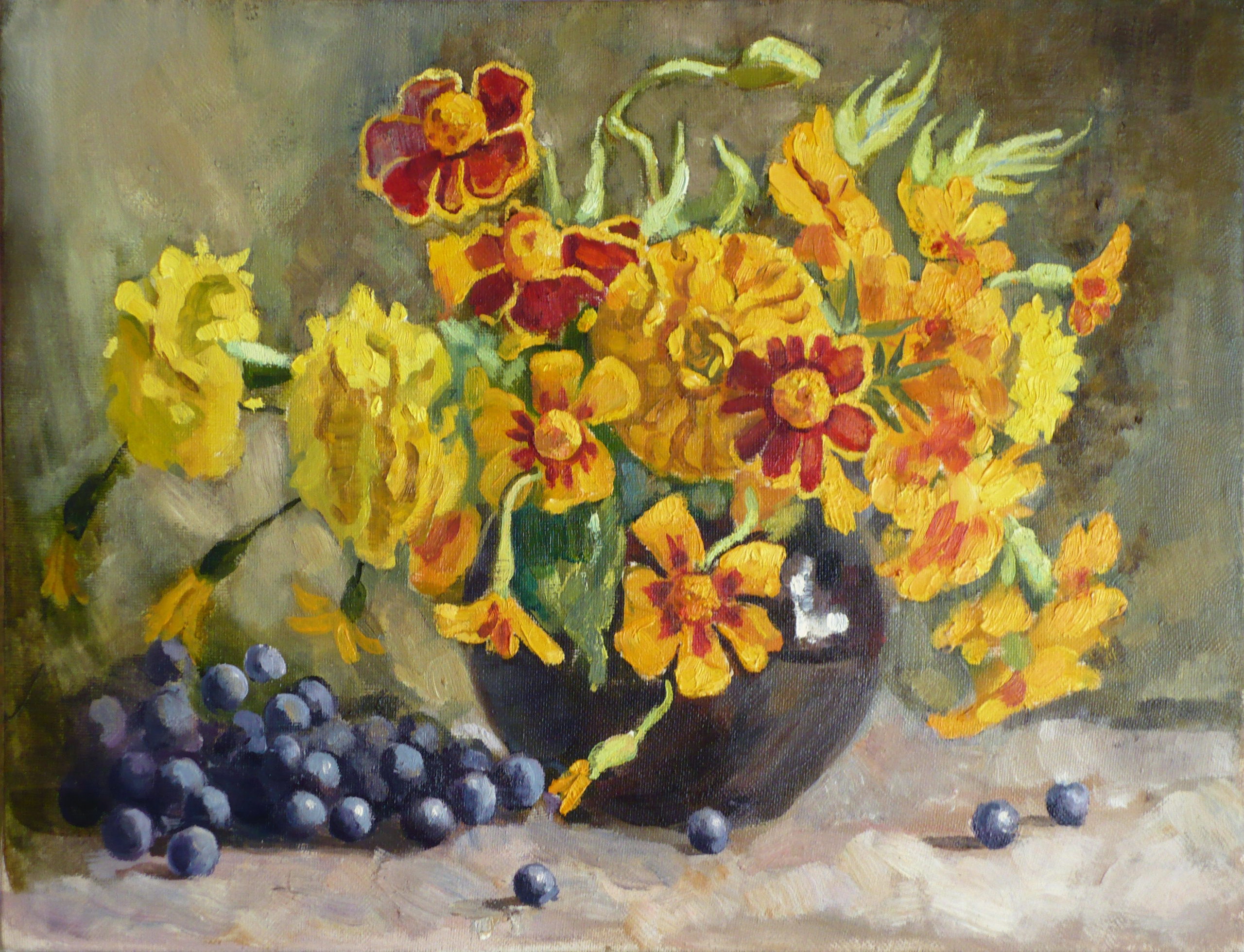 Бархатцы. Холст, масло. 2007 год.