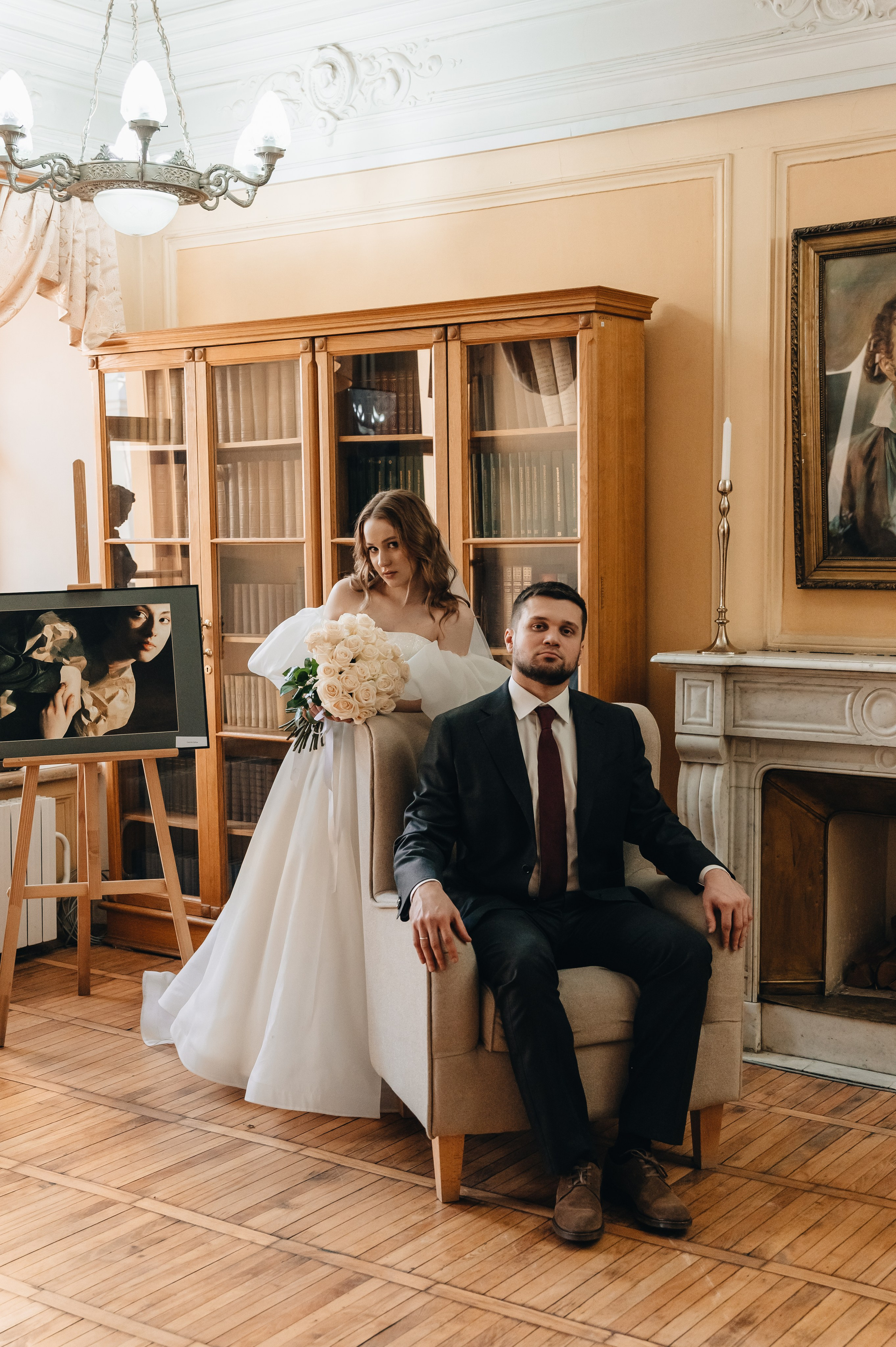 Свадебная фотосессия в библиотеке им. Пушкина. Портретный фотограф Москва Светлана Кашура