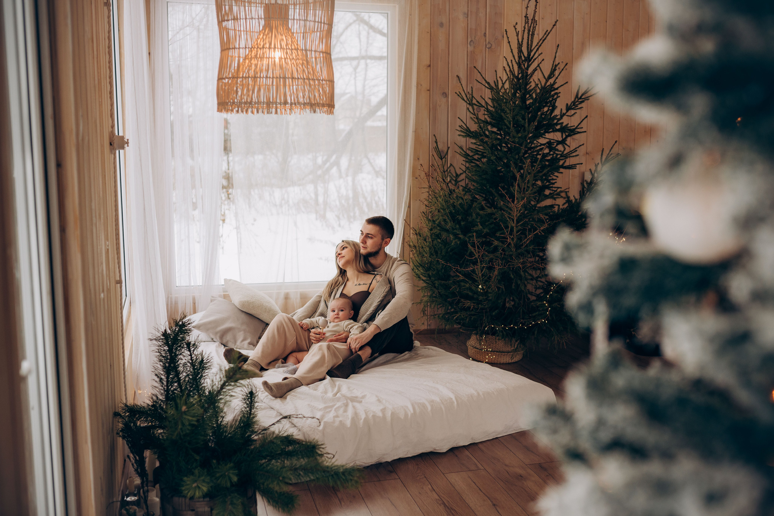 Семейная новогодняя фотосессия в студии. Семейный фотограф в Домодедово и Москве Елена Пичугина