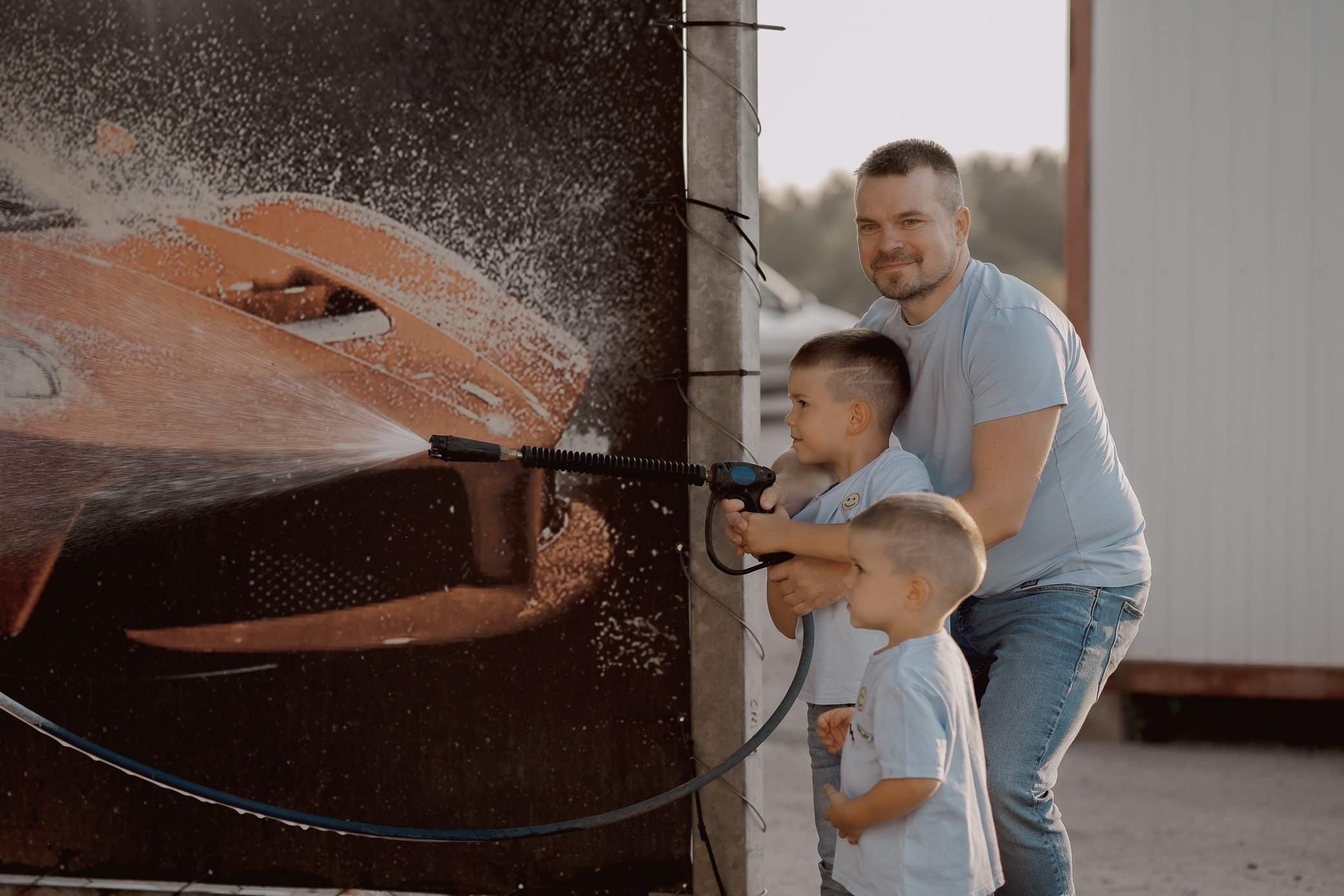 Автомойка, семейное купание. Семейный и детский фотограф в Сергиев Посаде, Хотьково Якимчук Любовь