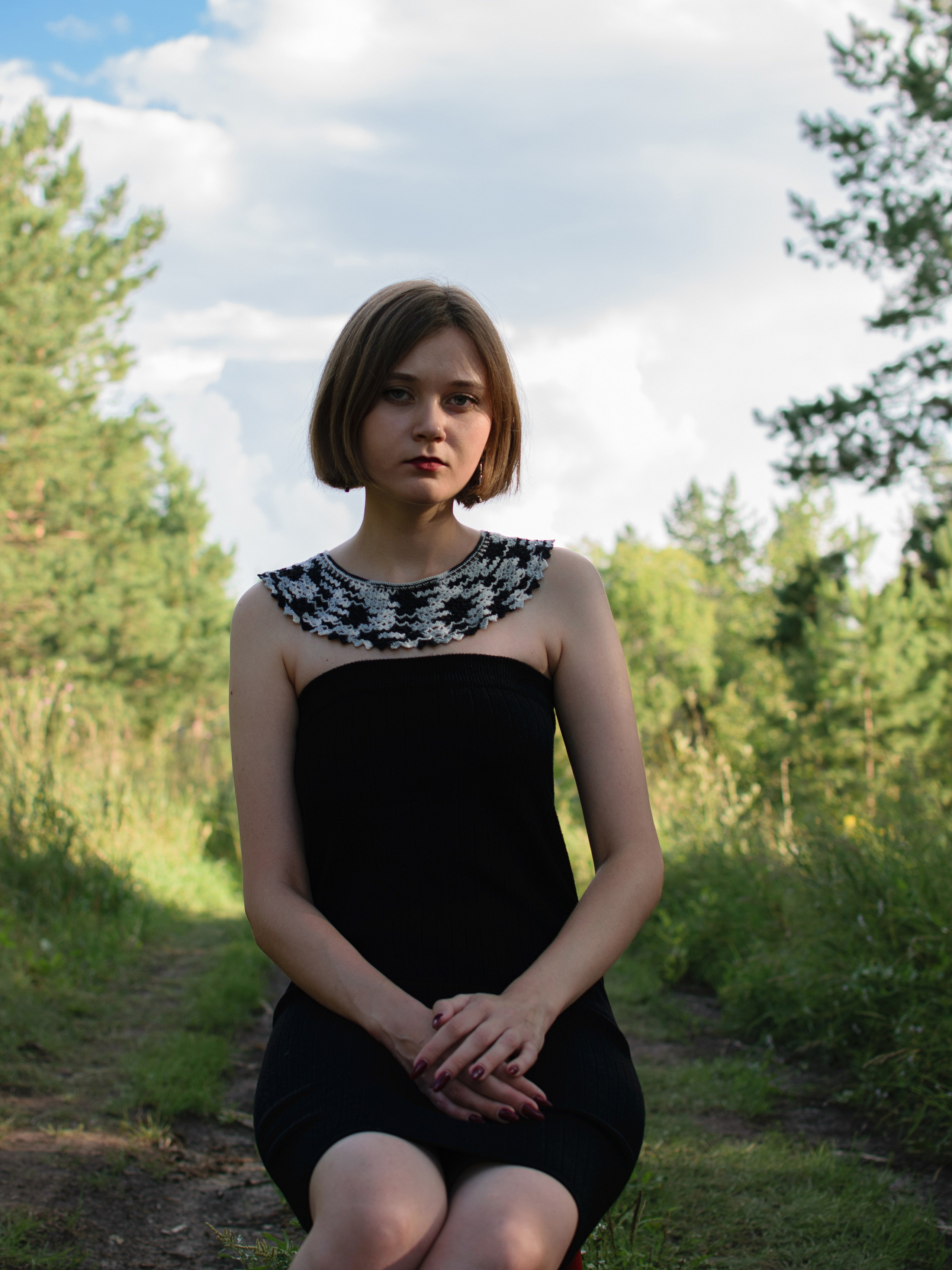 Женский портрет Фотосессия Фотограф в Омске Ульяна Красикова воротник вязанный крючком ручной работы