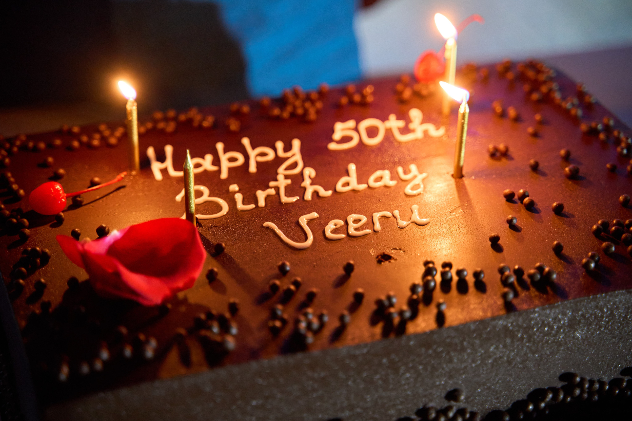 Торт на юбилей. Шоколадный тор со свечками.