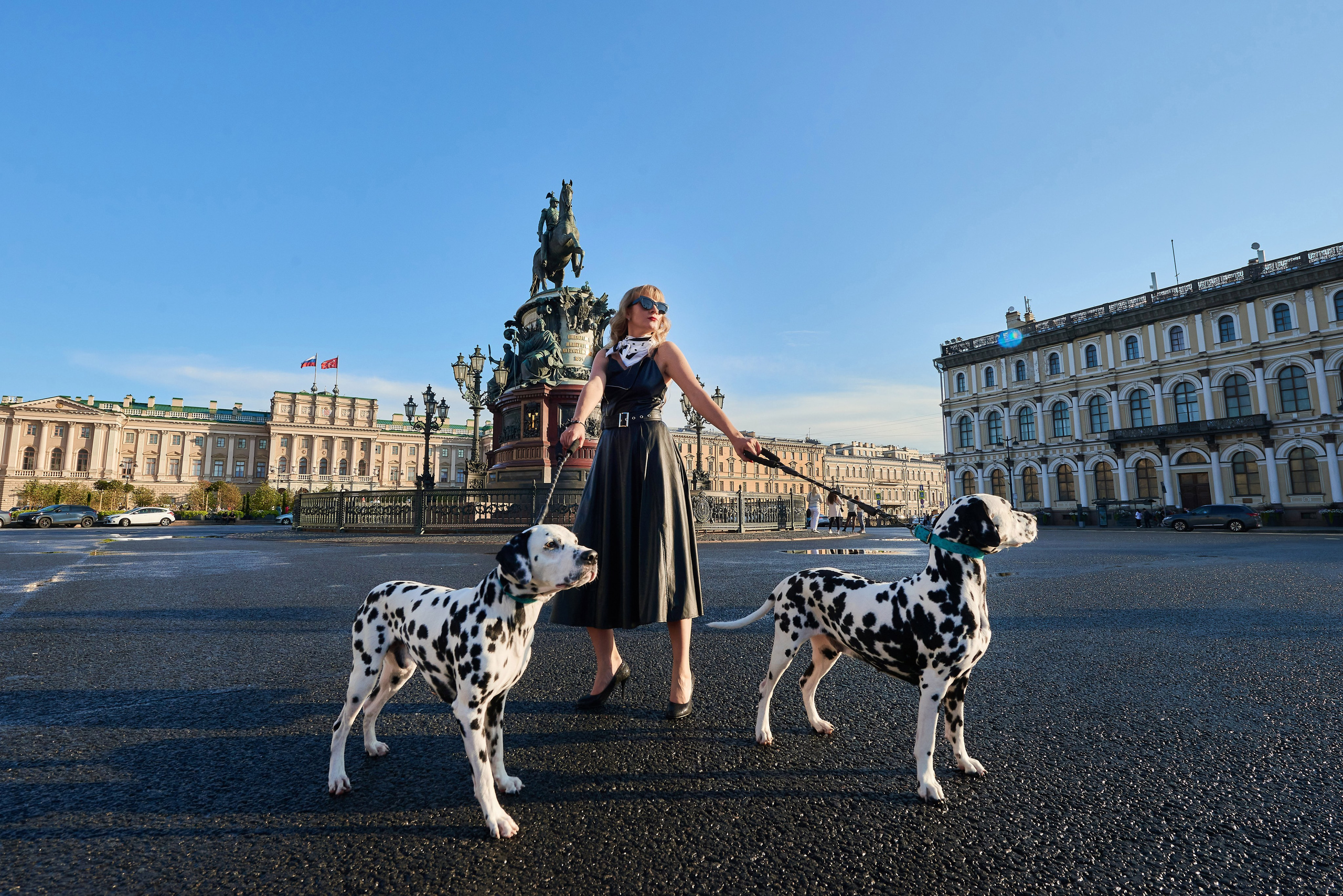 Прогулка Дарьяны по Питеру с долматинцами. Портретный, семейный и свадебный фотограф в Санкт-Петербурге и в Пушкине Ширяев Денис