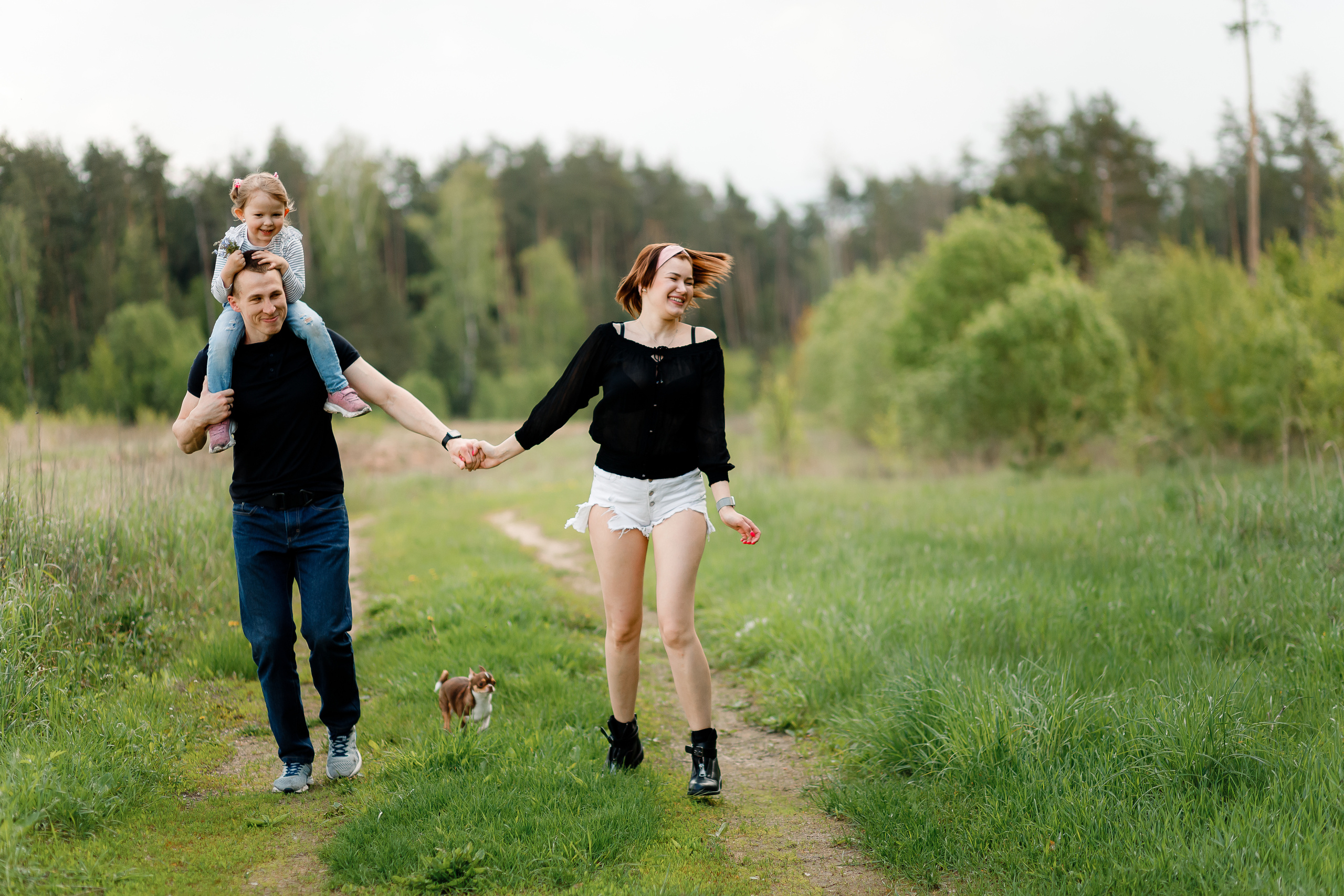 Семейная съемка в одуванчиках. Фотограф Карпачан Анастасия