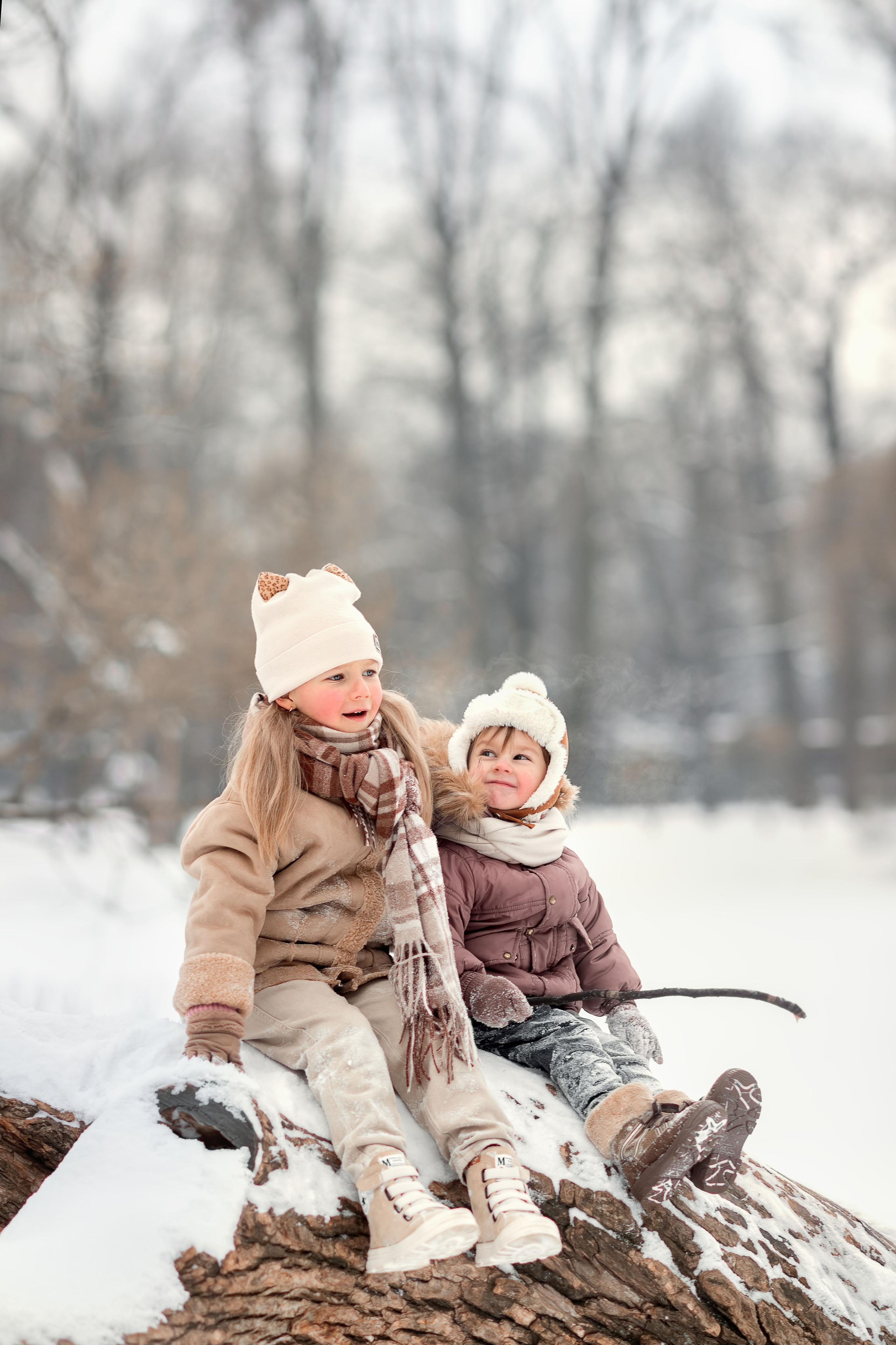 Зимняя семейная фотосессия в парке. Фотограф Юлия Кондратьева