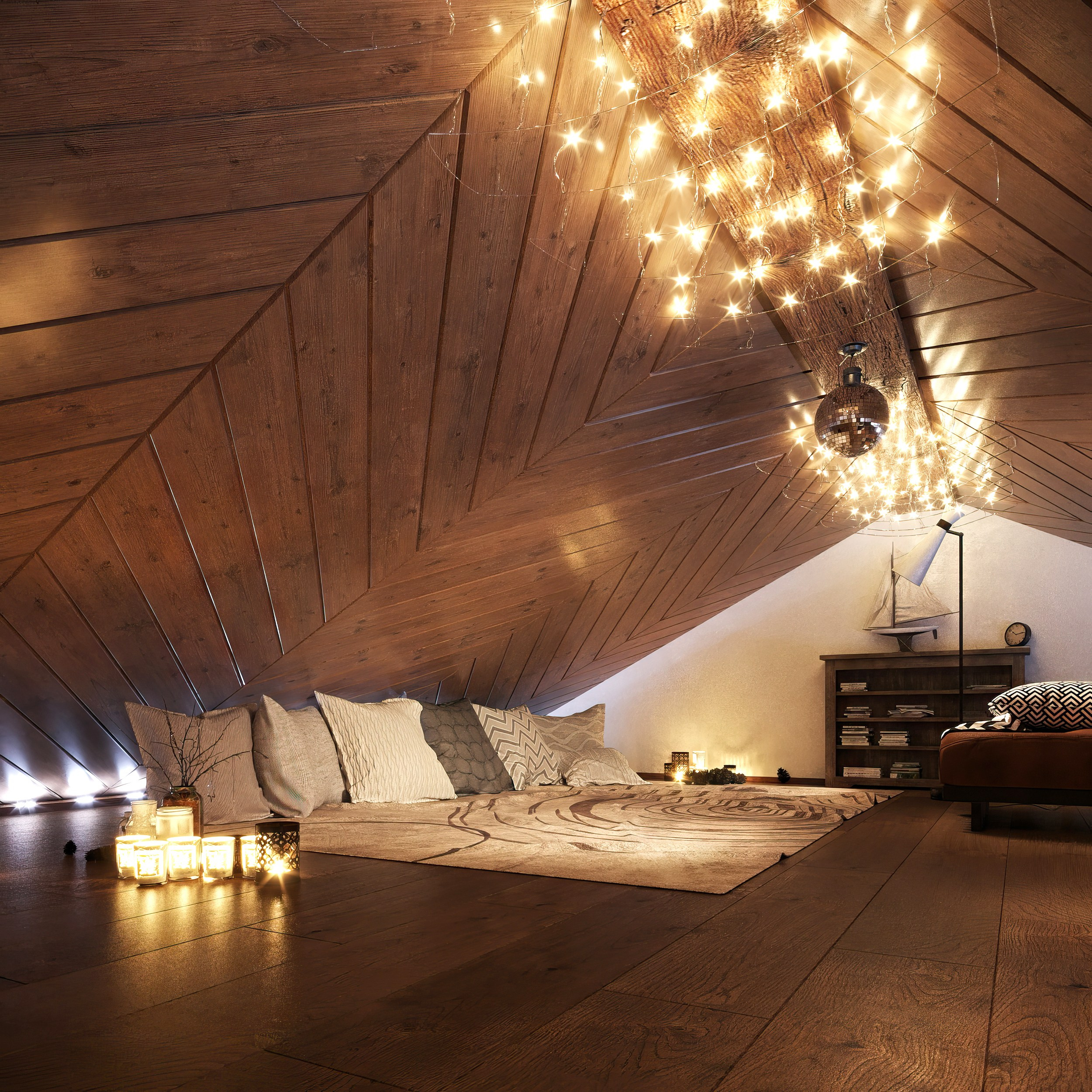 Countryside Cottage — Interior Design with Natural Materials. 3D INTERIOR AND ARCHITECTURE VISUALIZATION