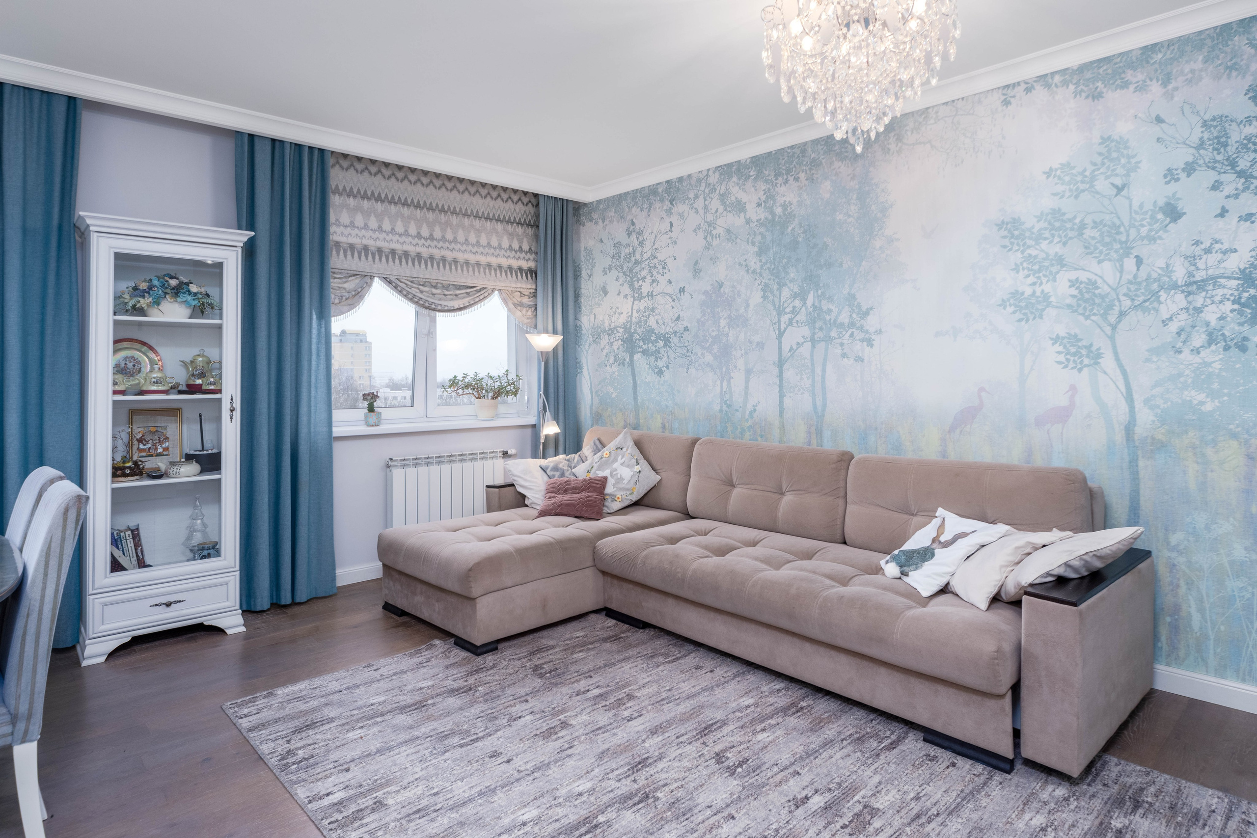 ТВ-зона в трёхкомнатной квартире в ЖК Дипломат