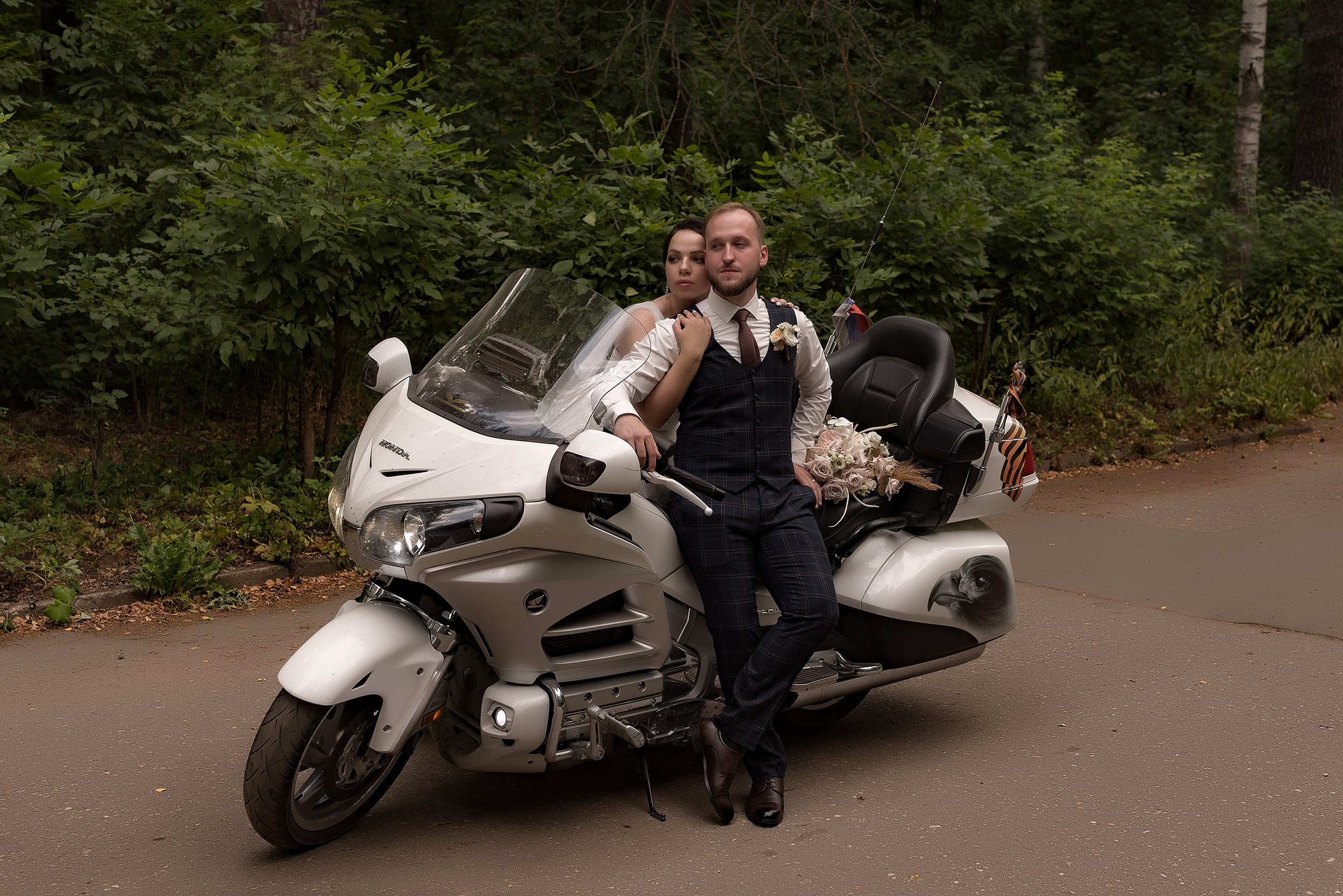 Свадебная фотосессия на мотоцикле фотограф Николай Коляганов 