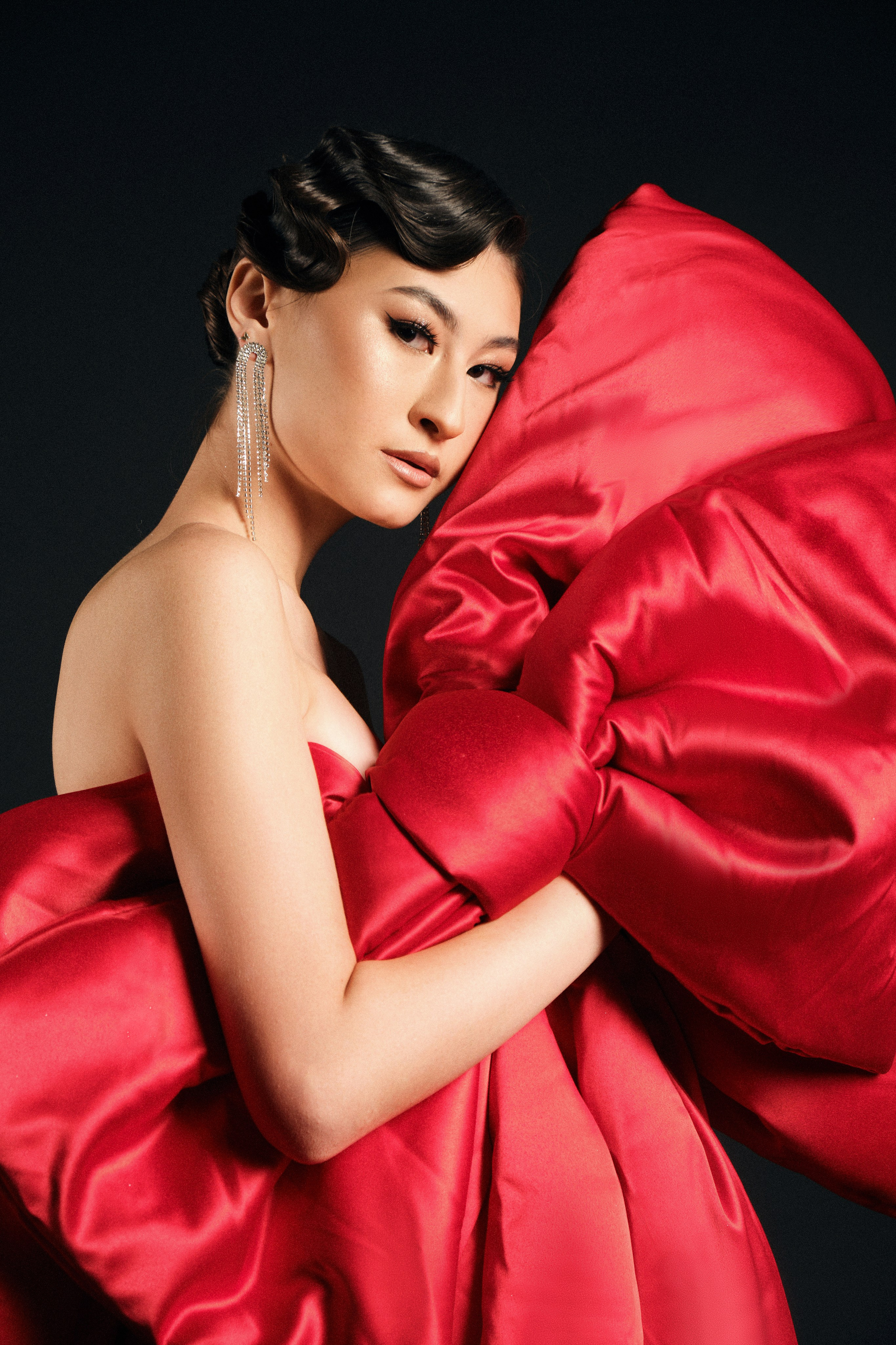 новогодняя фотосессия с бантом