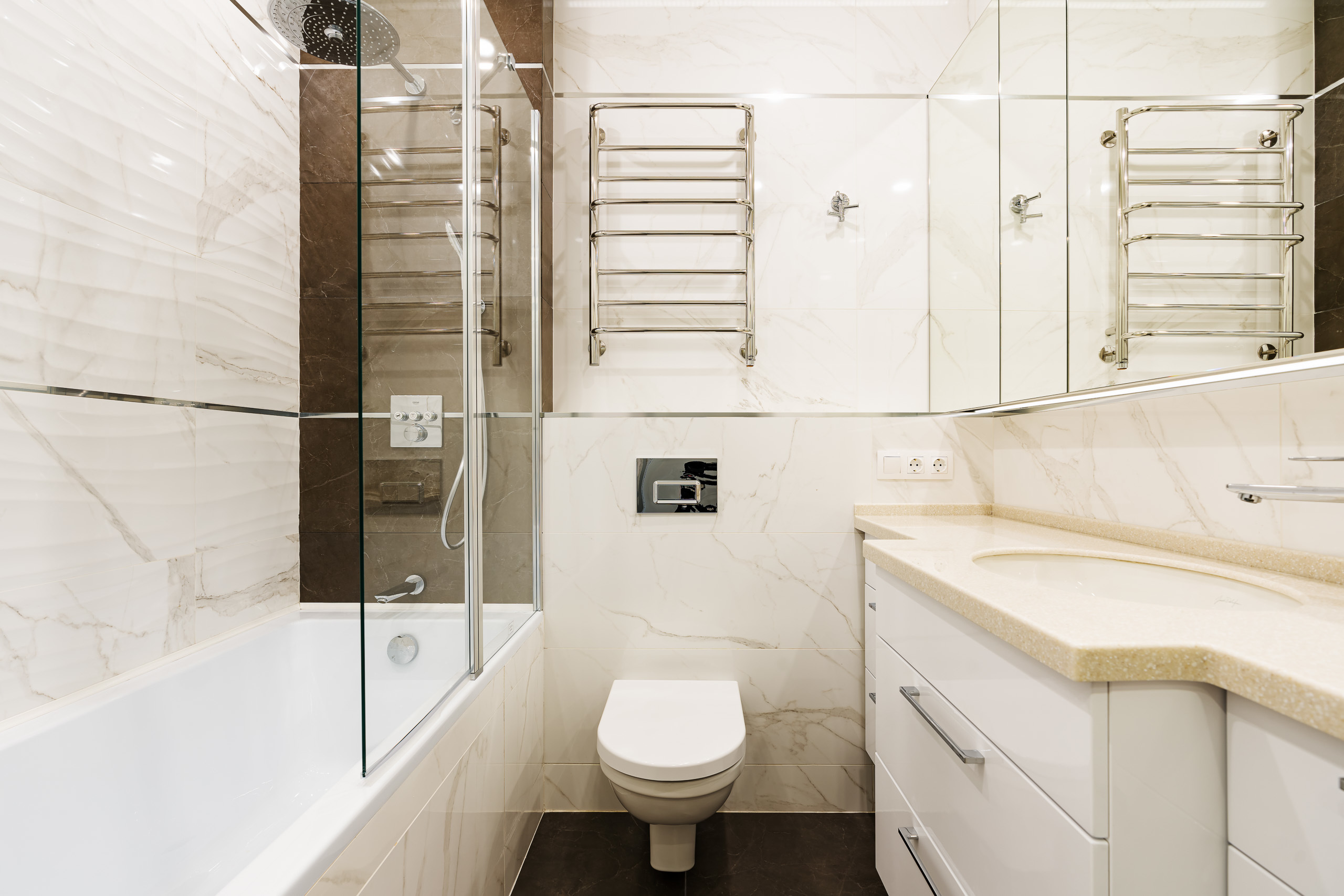 Квартира в Краснодаре - фото 10 - интерьер ванной комнаты