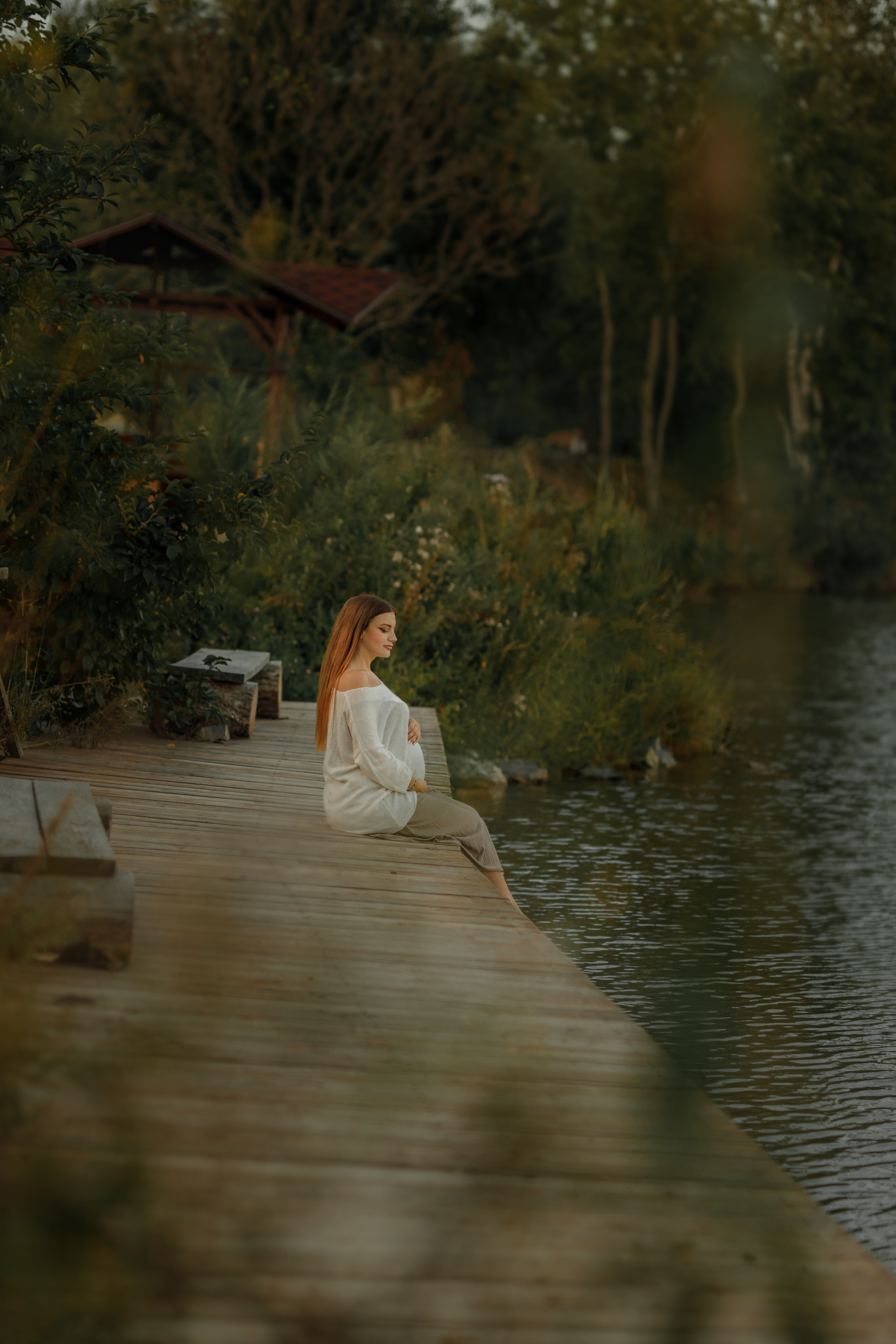 Анна, фотосессия беременности в Парке Озера. Фотограф женского портрета, беременности и материнства Харькова Елена