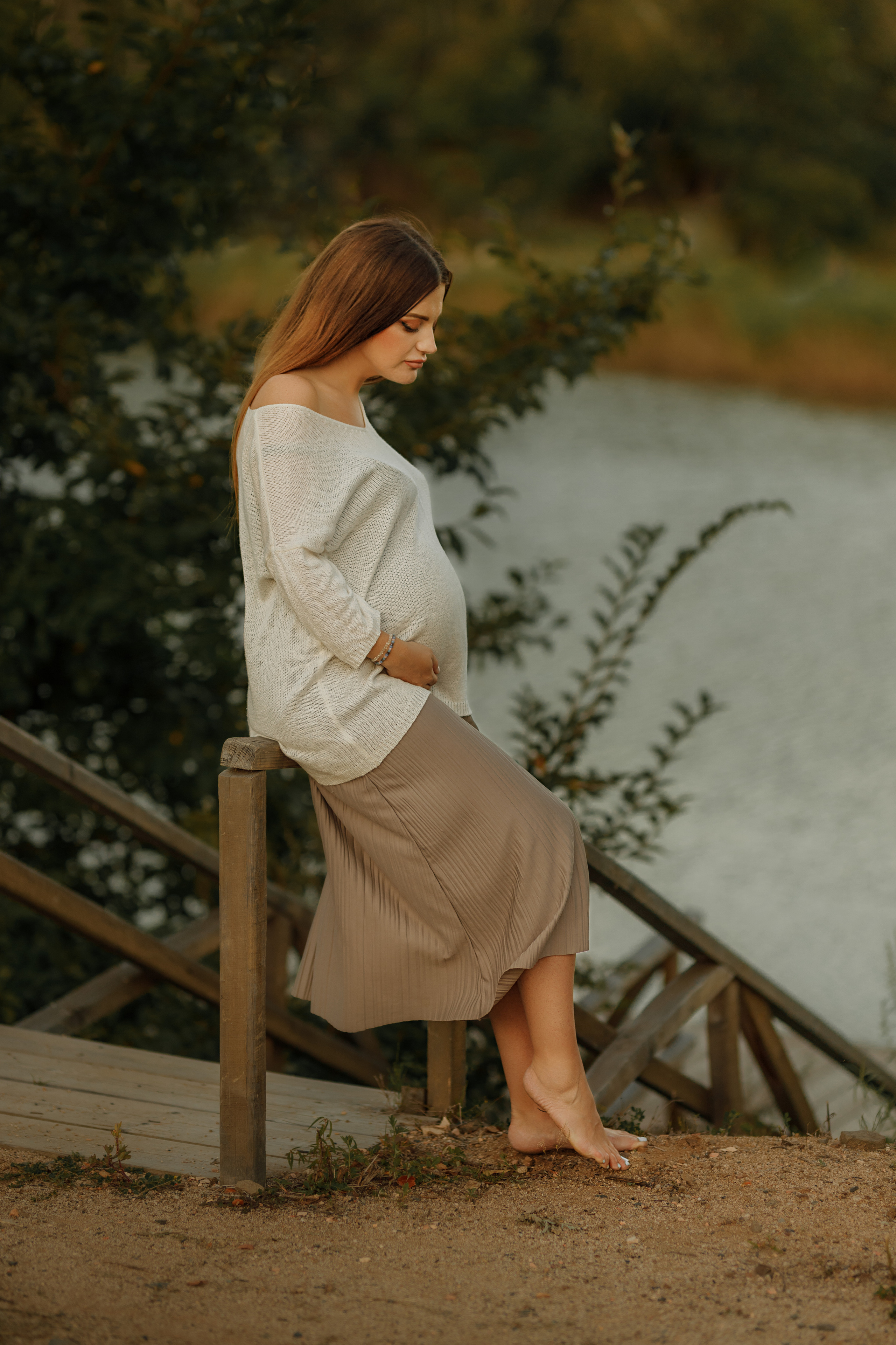 Анна, фотосессия беременности в Парке Озера. Фотограф женского портрета, беременности и материнства Харькова Елена