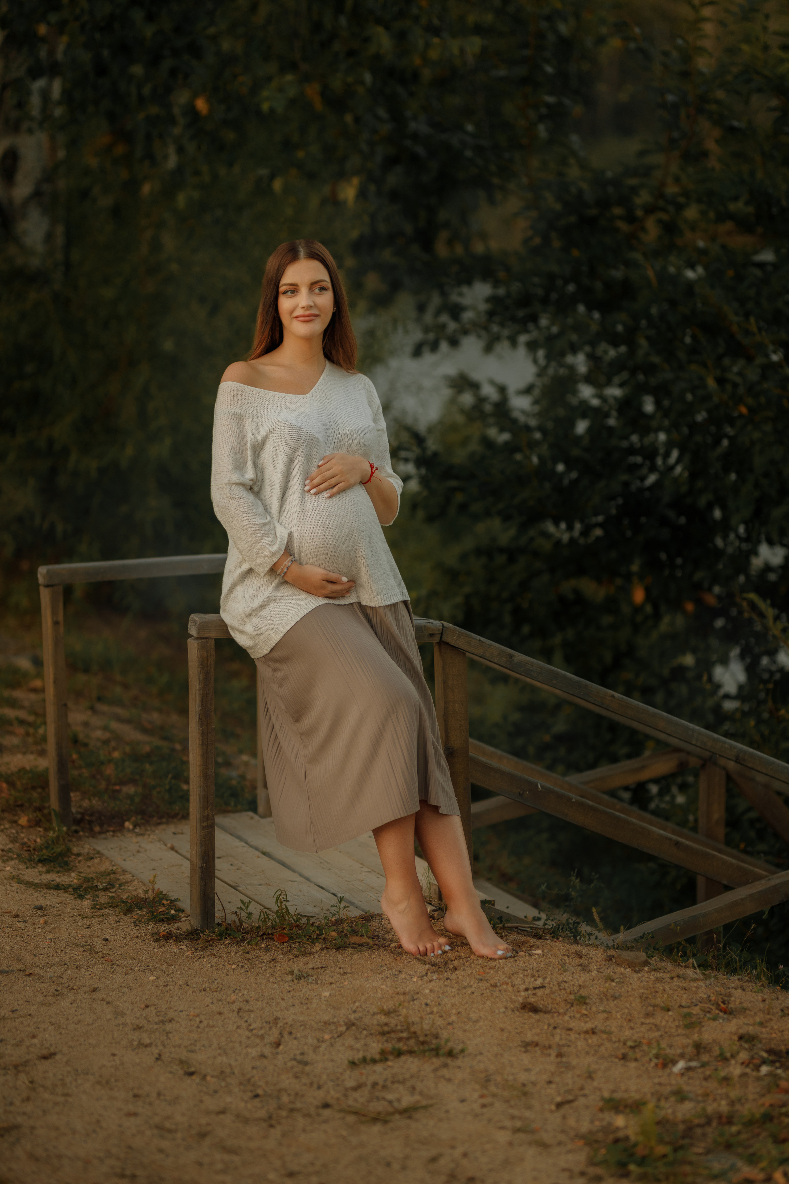 Анна, фотосессия беременности в Парке Озера. Фотограф женского портрета, беременности и материнства Харькова Елена