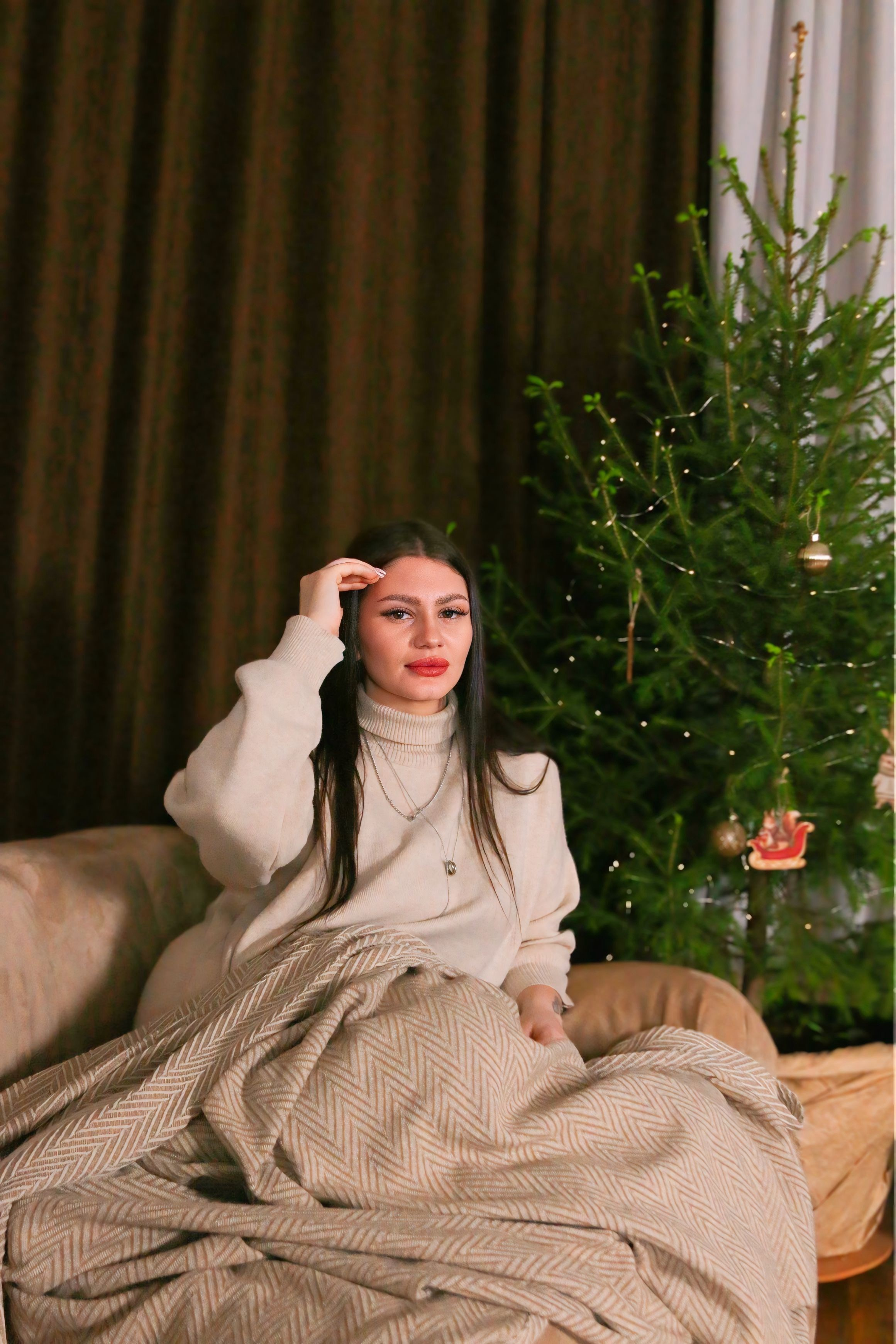 Новогодняя фотосессия мамы с сыном